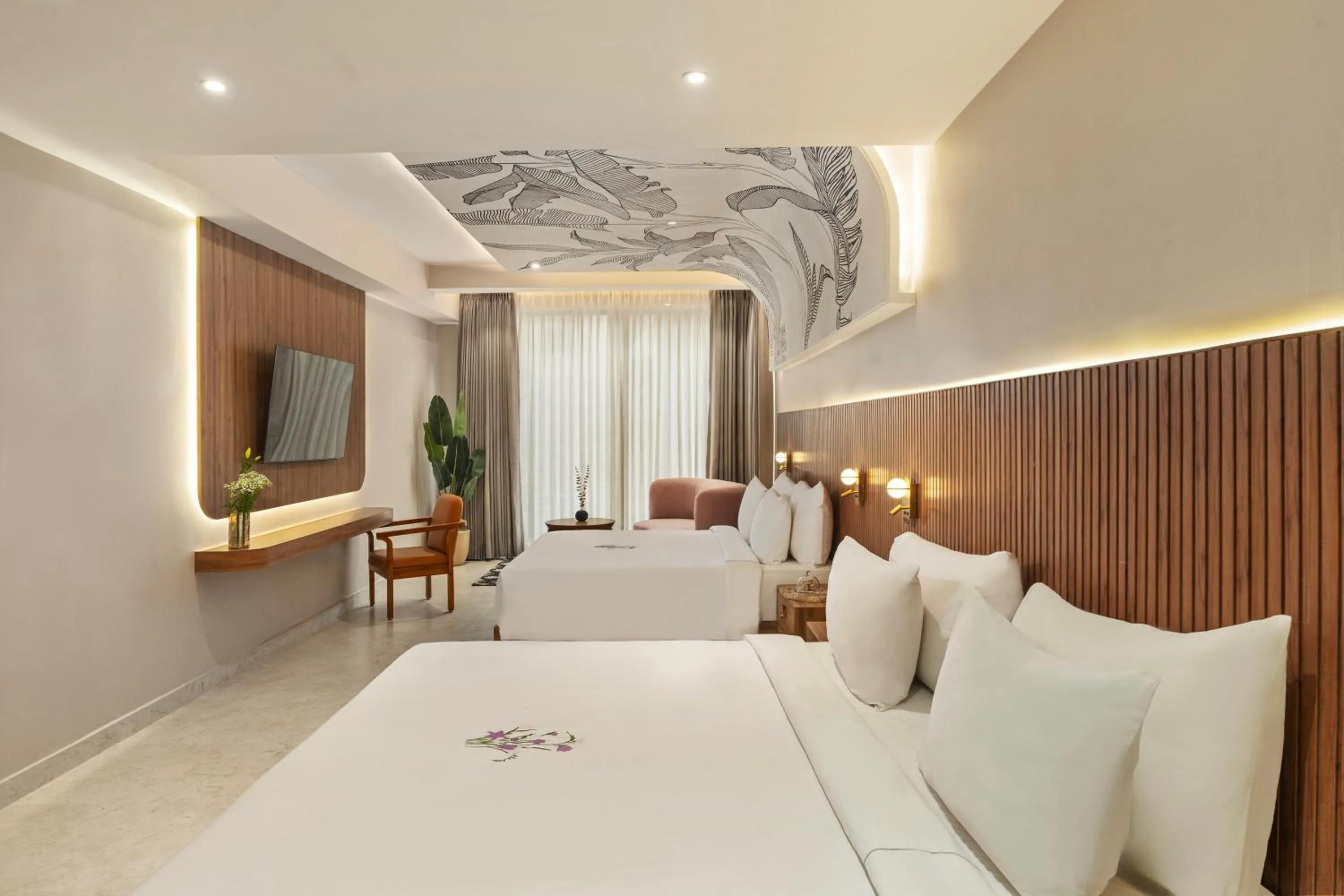 Family Room with Two King Beds in ZANA by the Ganges, Tapovan, Rishikesh