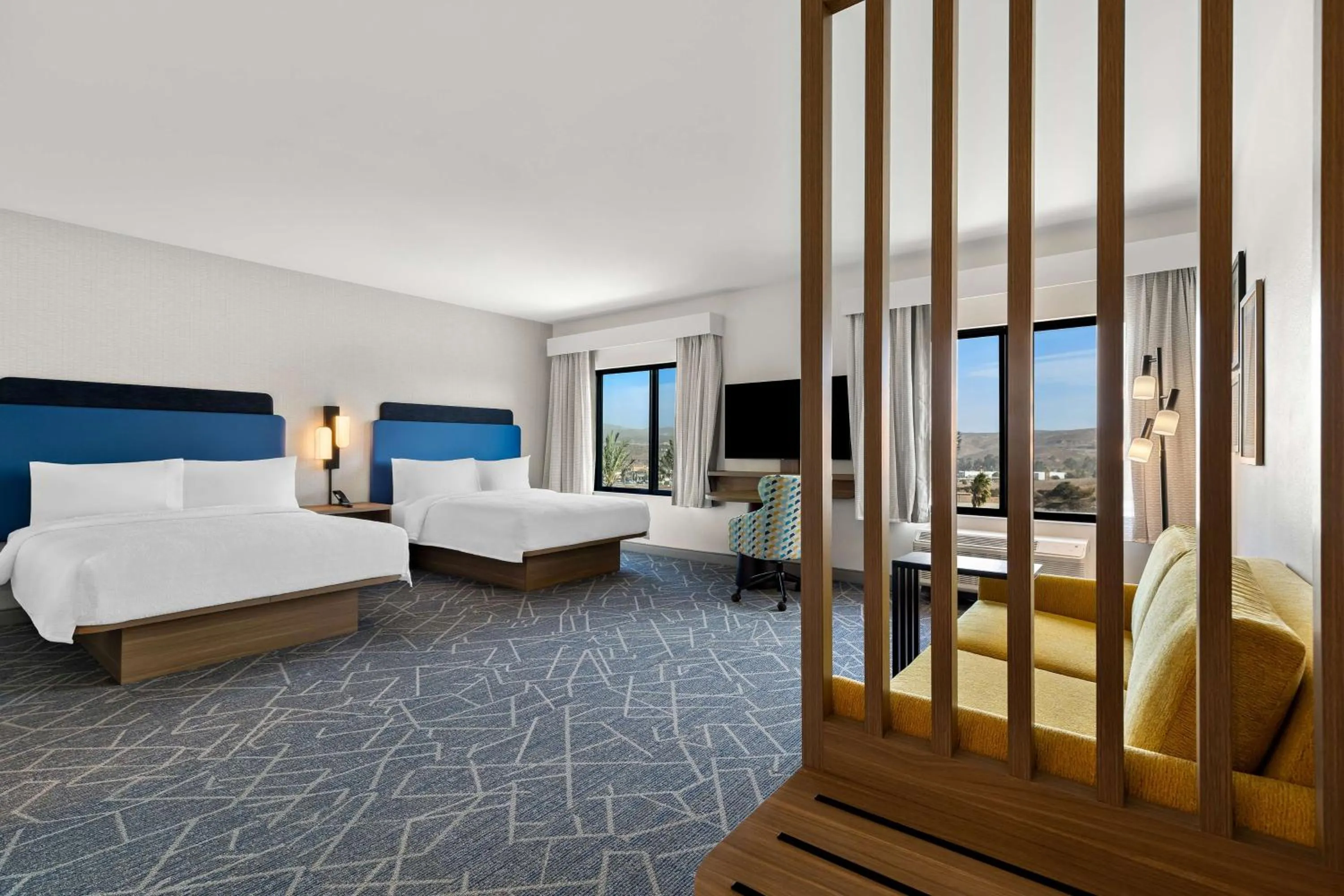 Queen Studio Suite with Two Queen Beds in Hampton Inn & Suites Corona, Ca