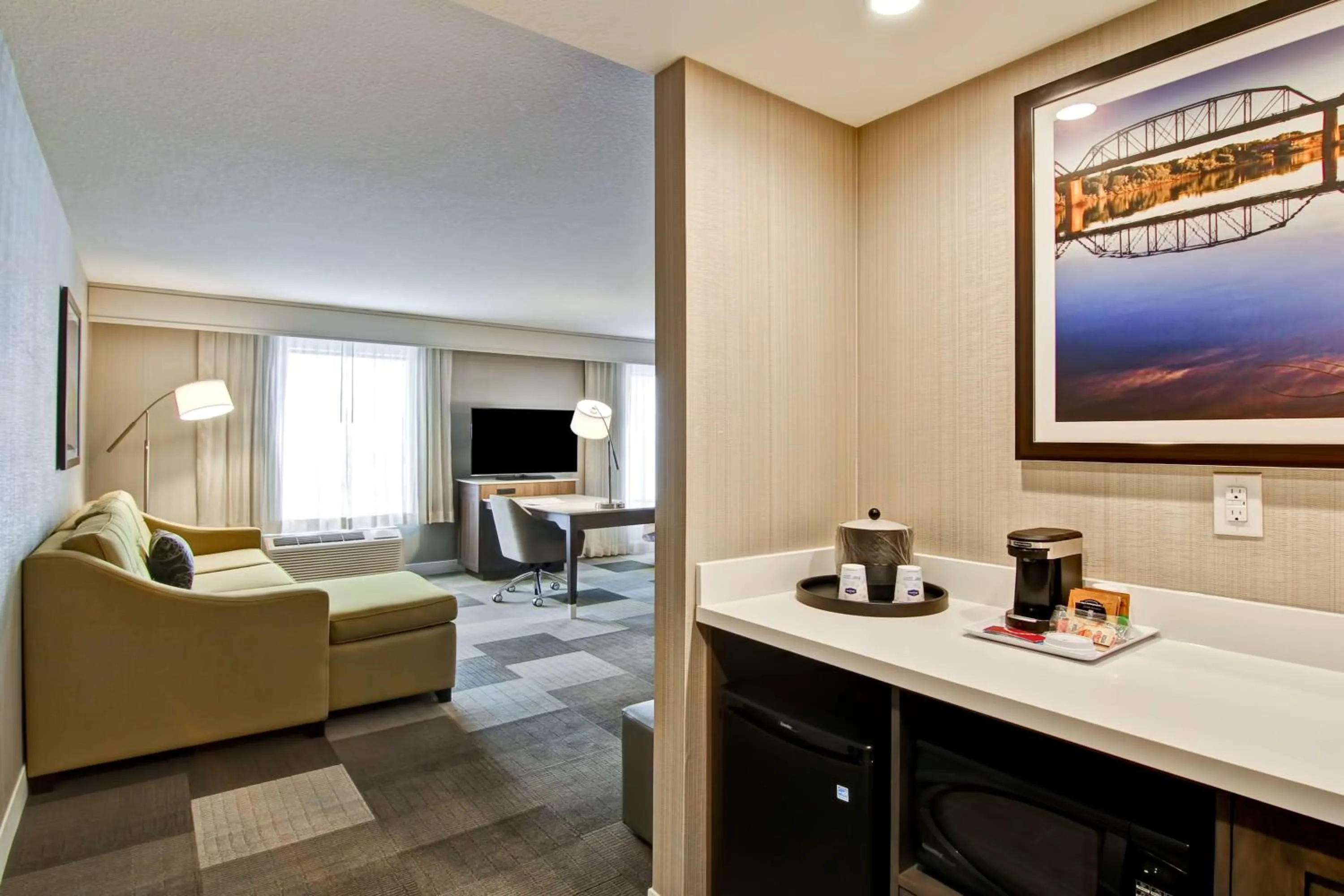 Queen Studio Suite with Two Queen Beds - Non-Smoking in Hampton Inn & Suites by Hilton Saskatoon Airport