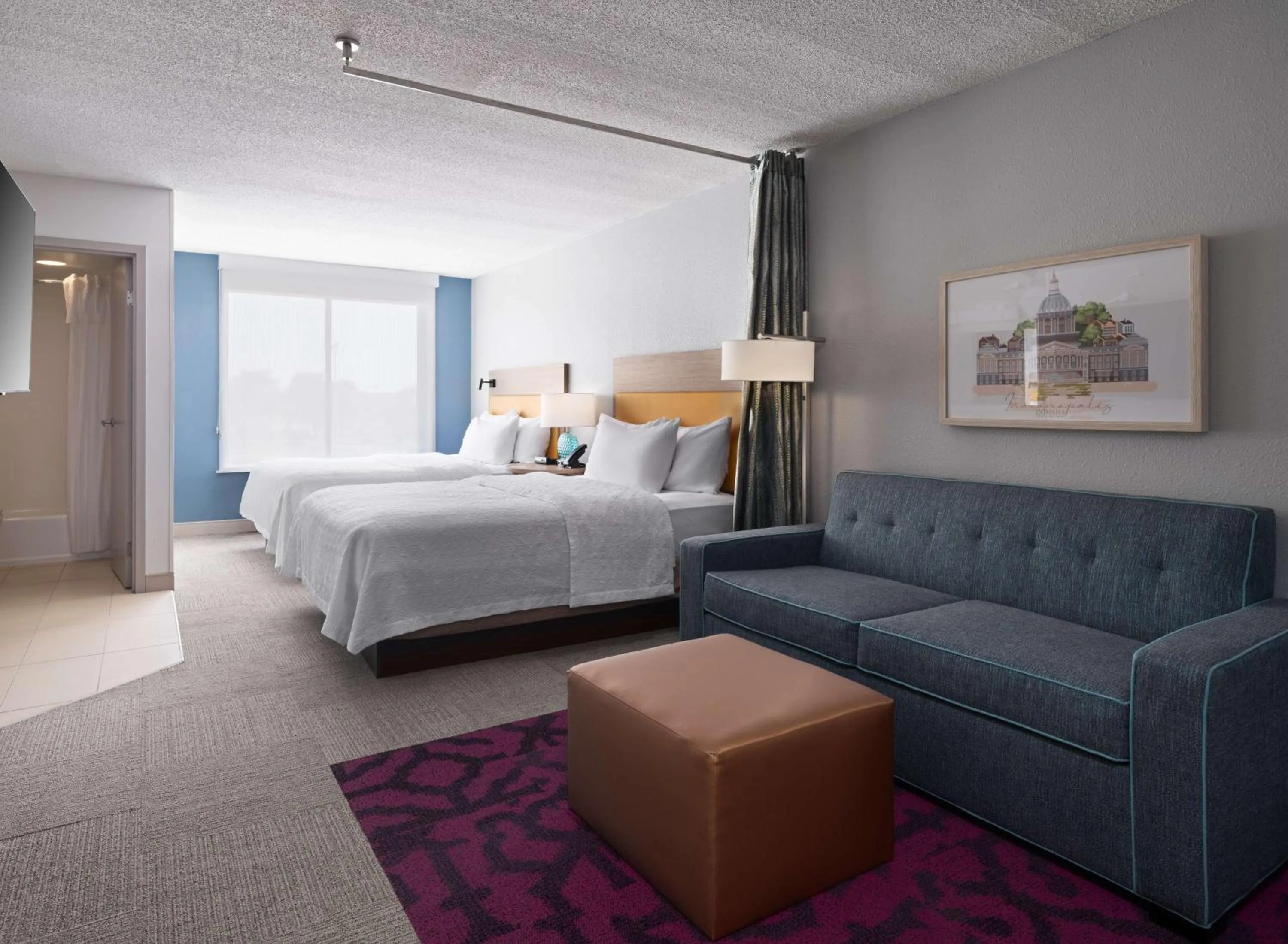 Studio Suite with Two Queen Beds - Hearing Access in Home2 Suites by Hilton Indianapolis - Keystone Crossing