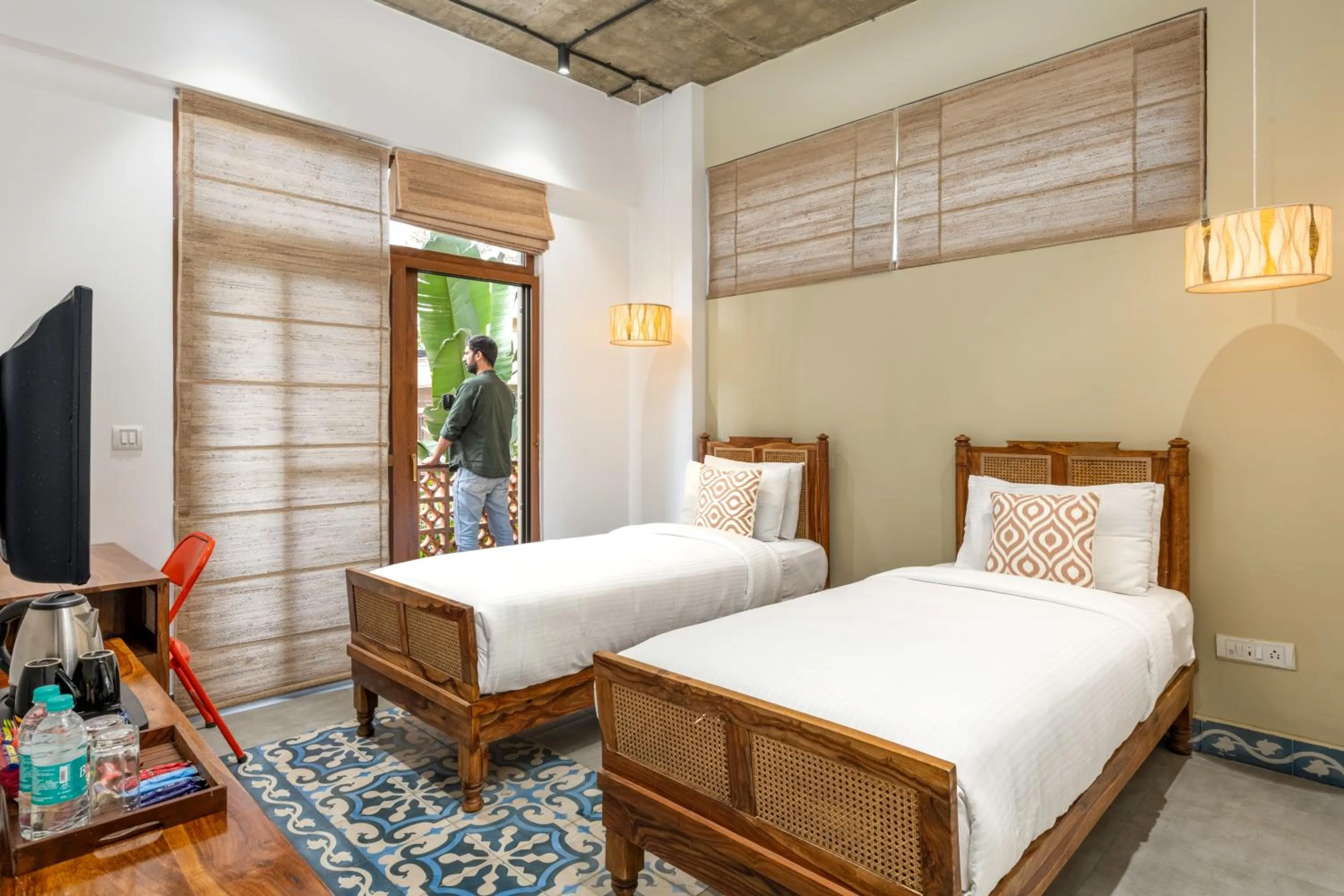 Twin Room with Balcony - single occupancy in Wandr Indiranagar, Bangalore