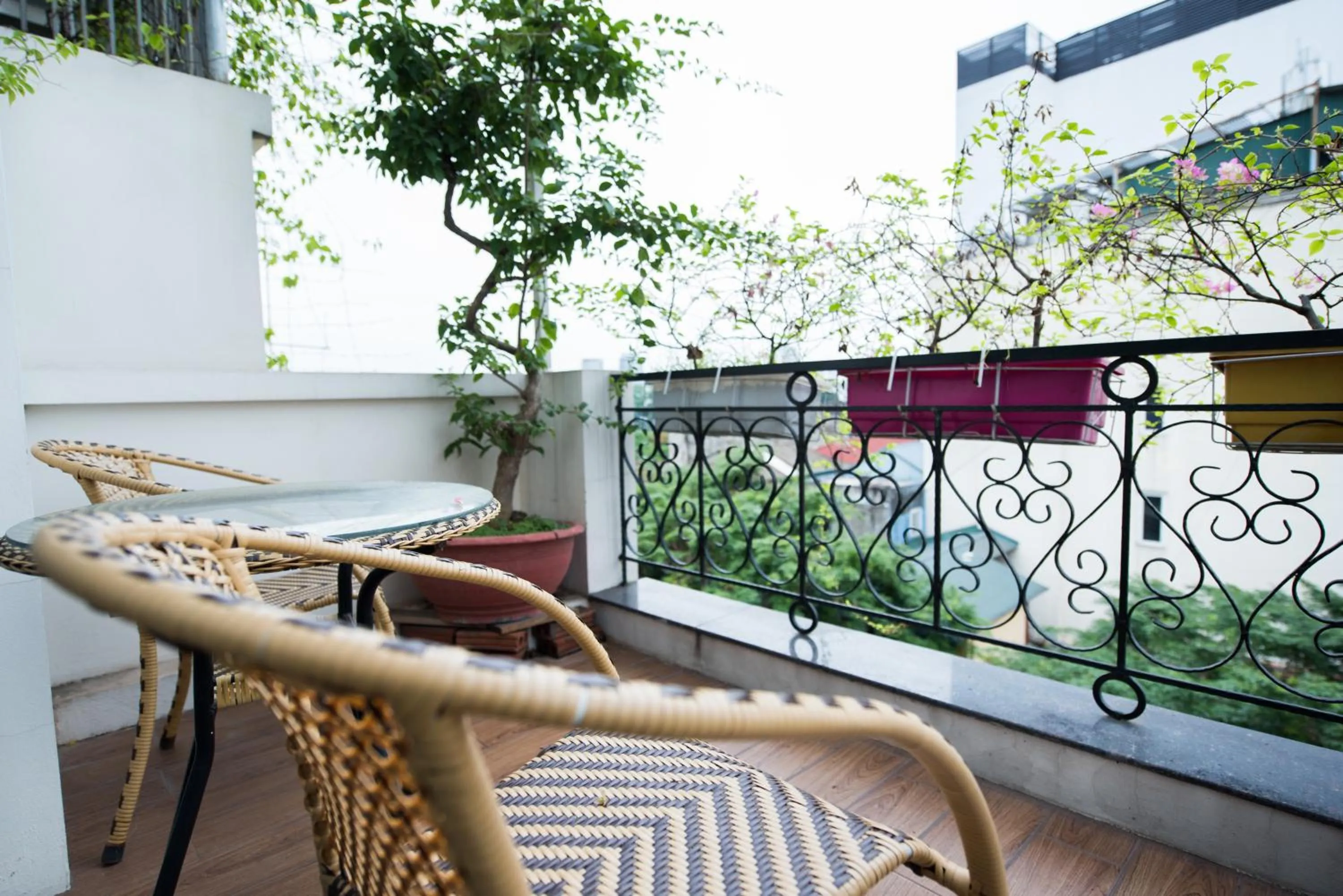 Family Room with Balcony in Hanoi HM Boutique Hotel