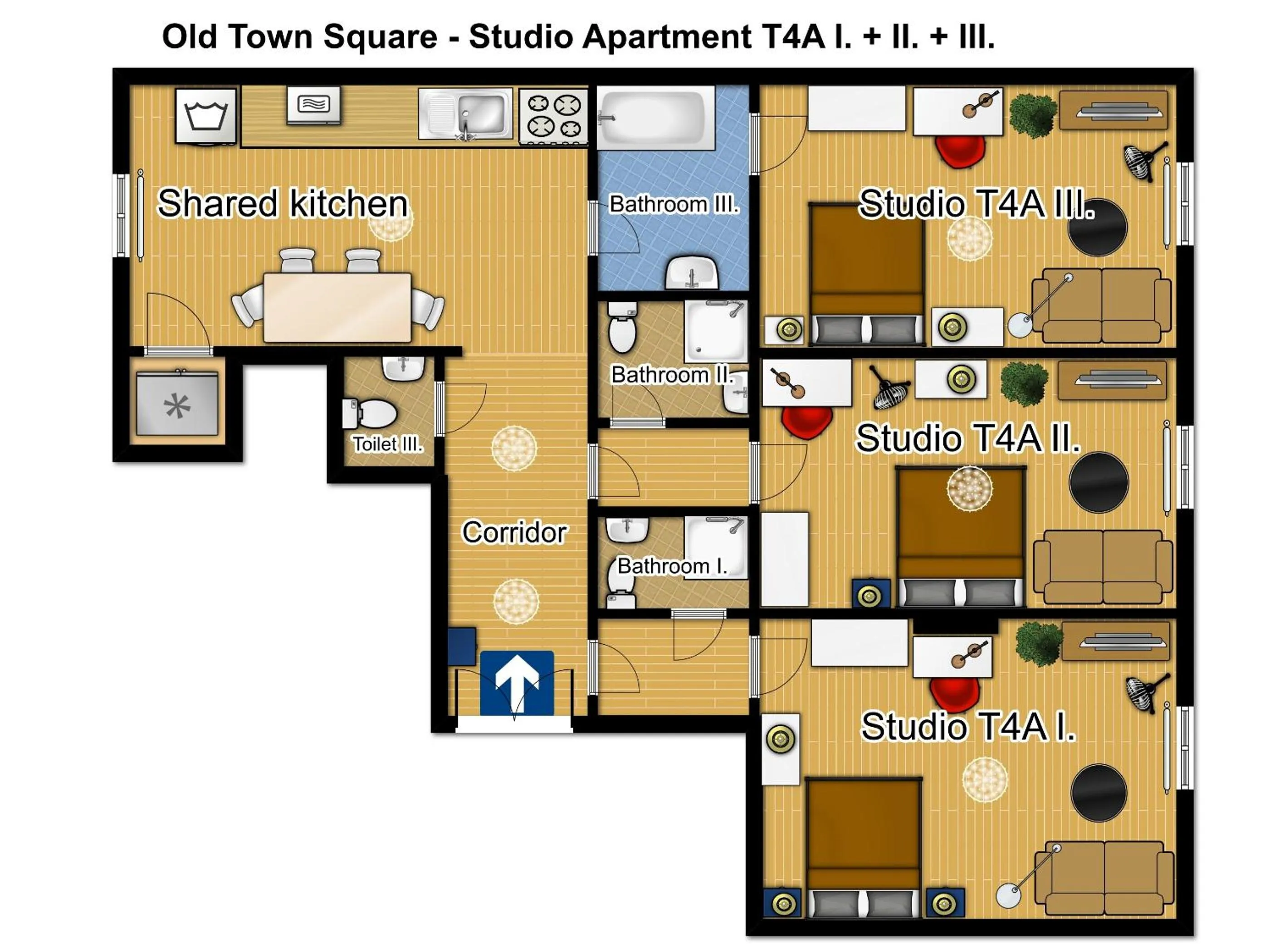 Three-Bedroom Apartment in Old Town - Templova Apartments