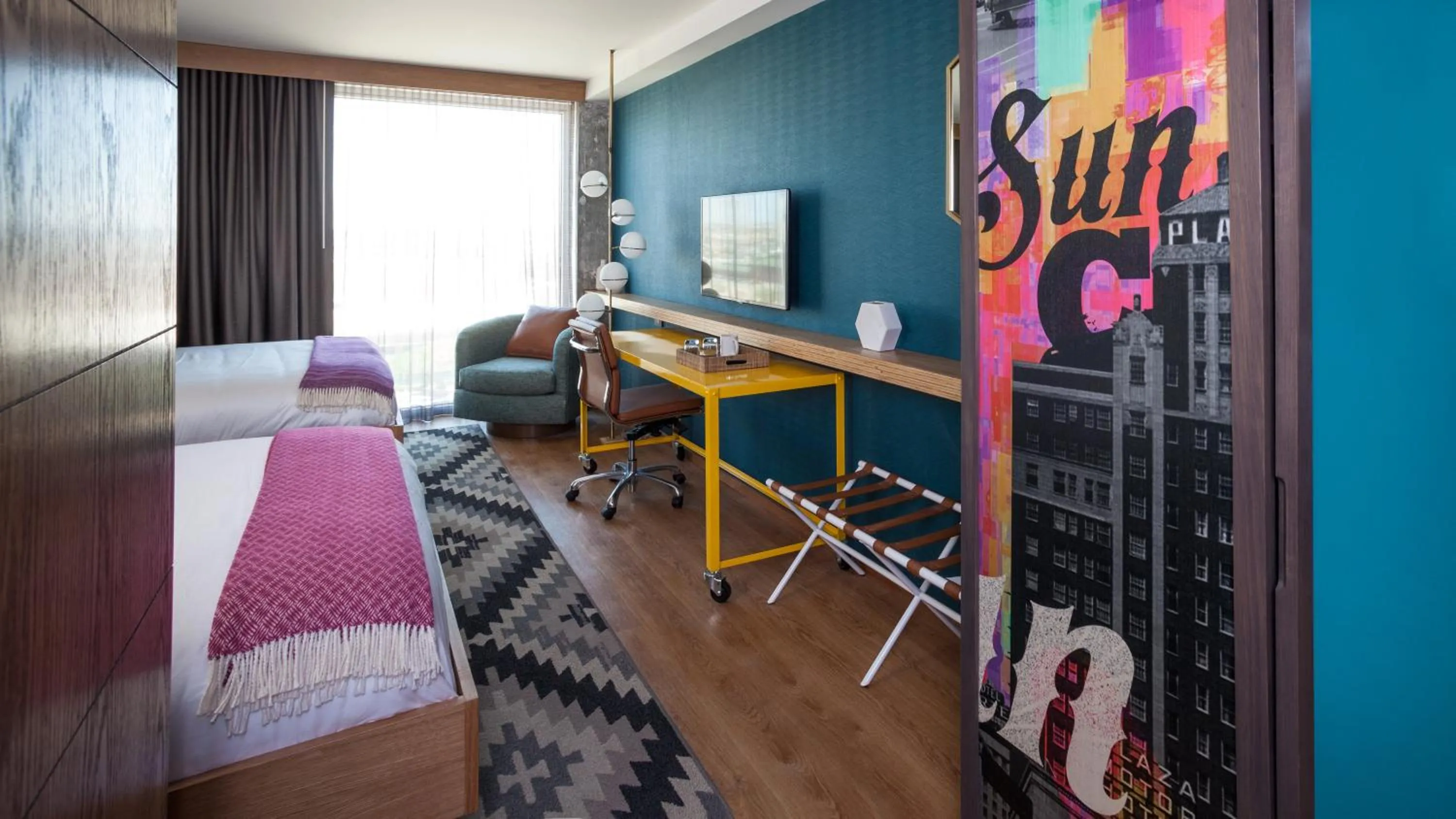 Queen Suite with Two Queen Beds and Mobility Accessible Roll-In Shower in Hotel Indigo El Paso Downtown by IHG