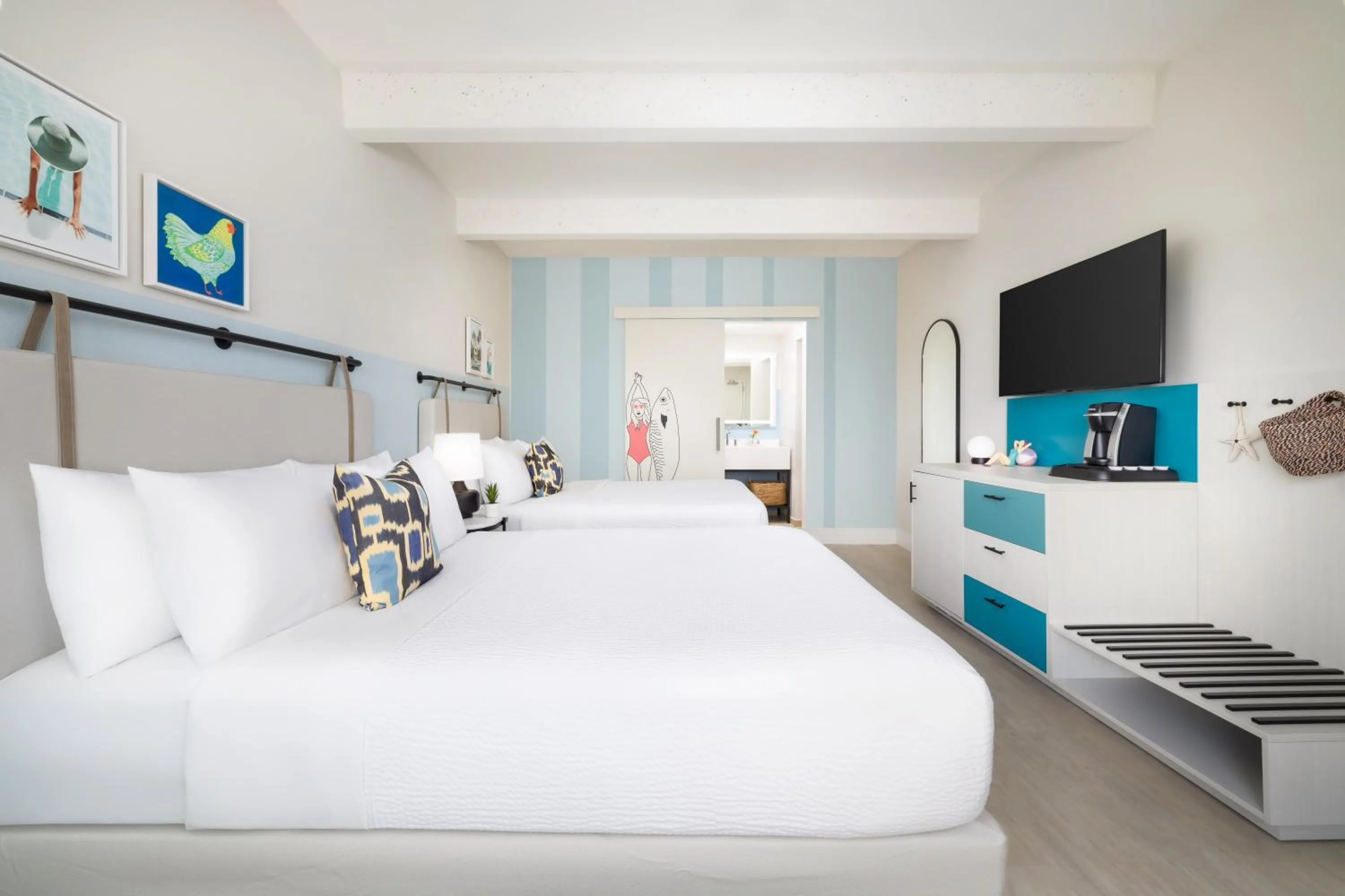 Ocean View Two Queen Beds Hearing Accessible in Blue Flamingo Resort Key West