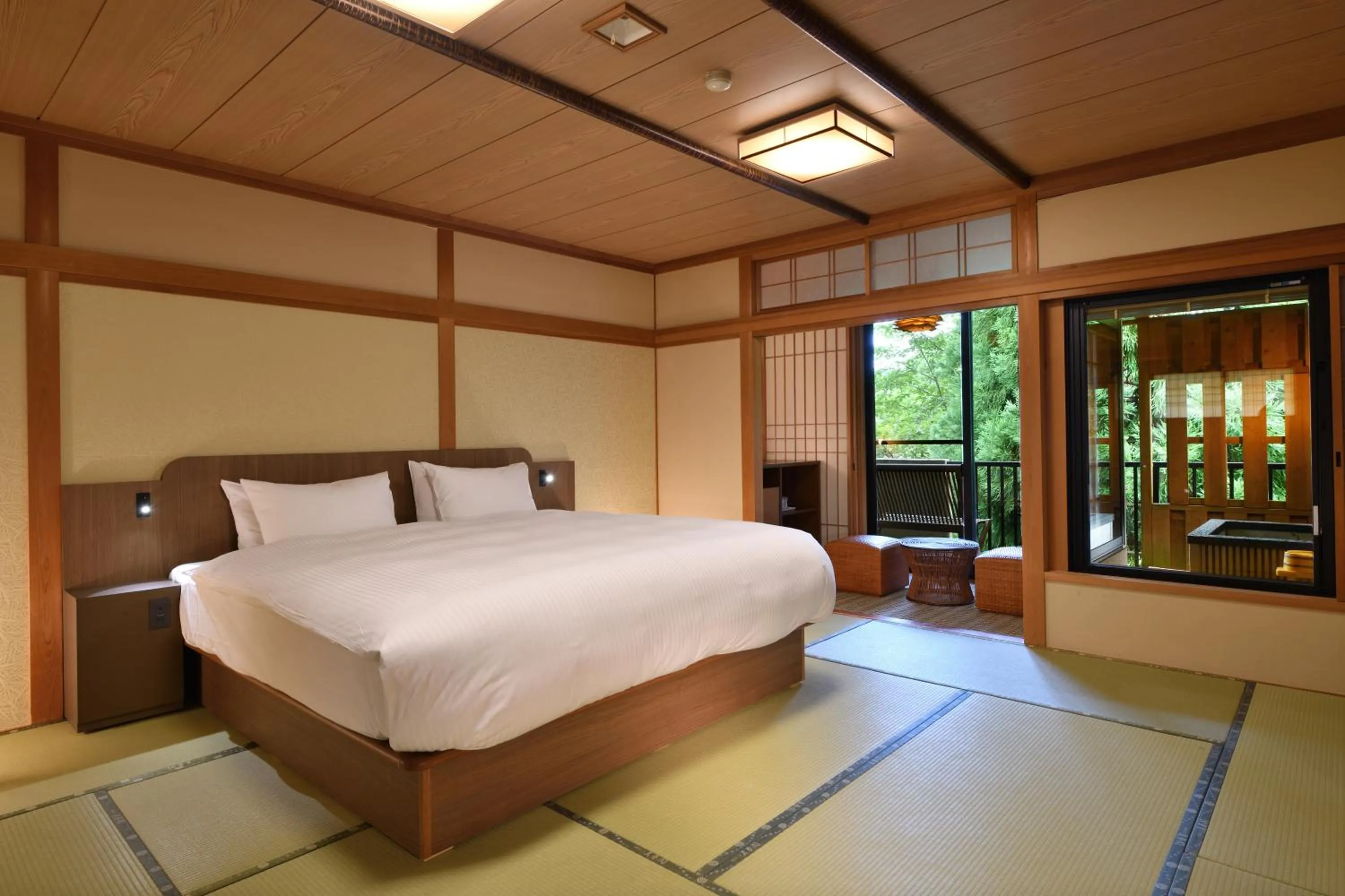 Double Room with Tatami Area and Open Air Bath - 2nd Floor in Yunogo Onsen HOTEL YUNOMORI BISYUNKAKU