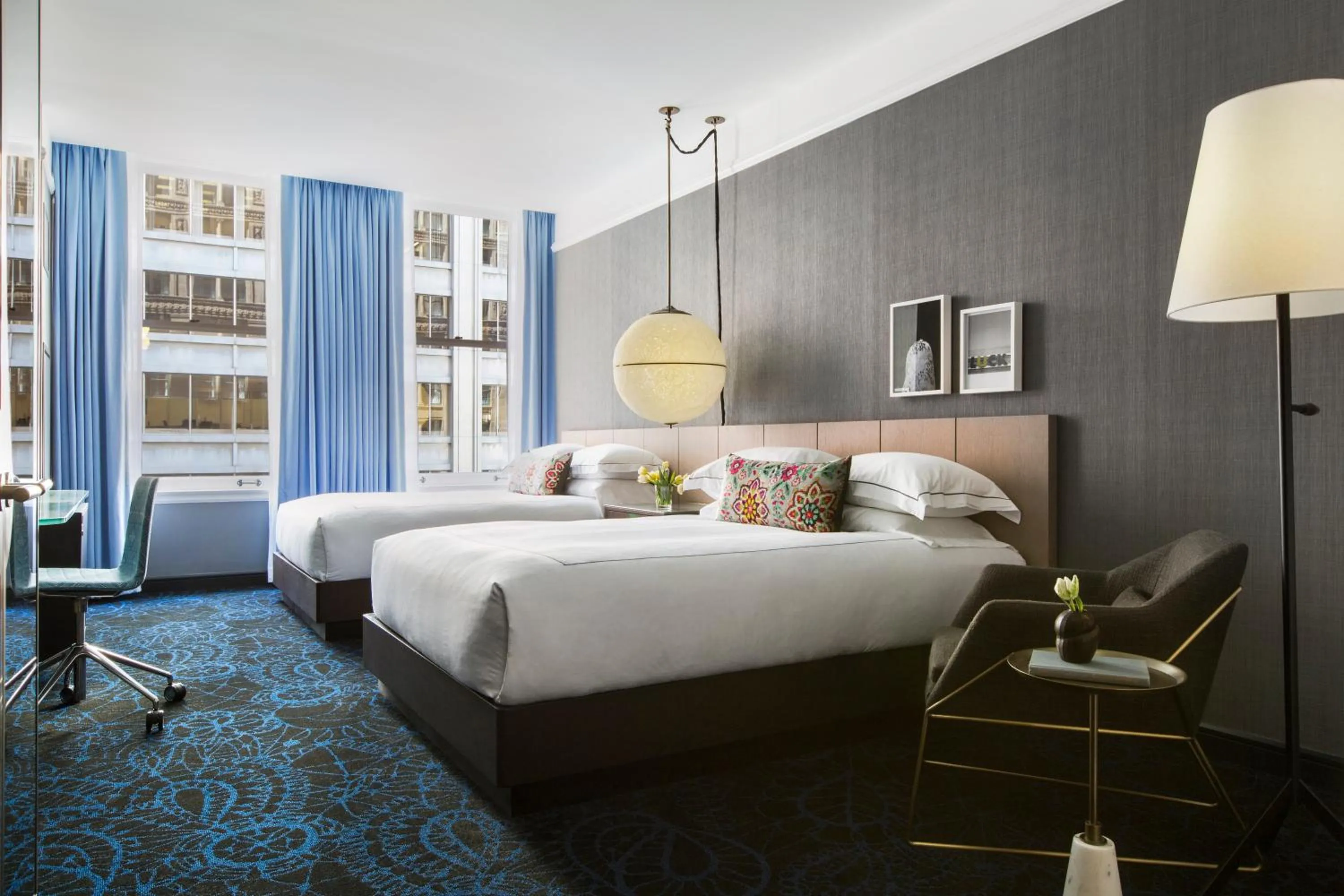 Premium Queen Room with Two Queen Beds and Walk-In Shower in Kimpton Gray Hotel Chicago by IHG