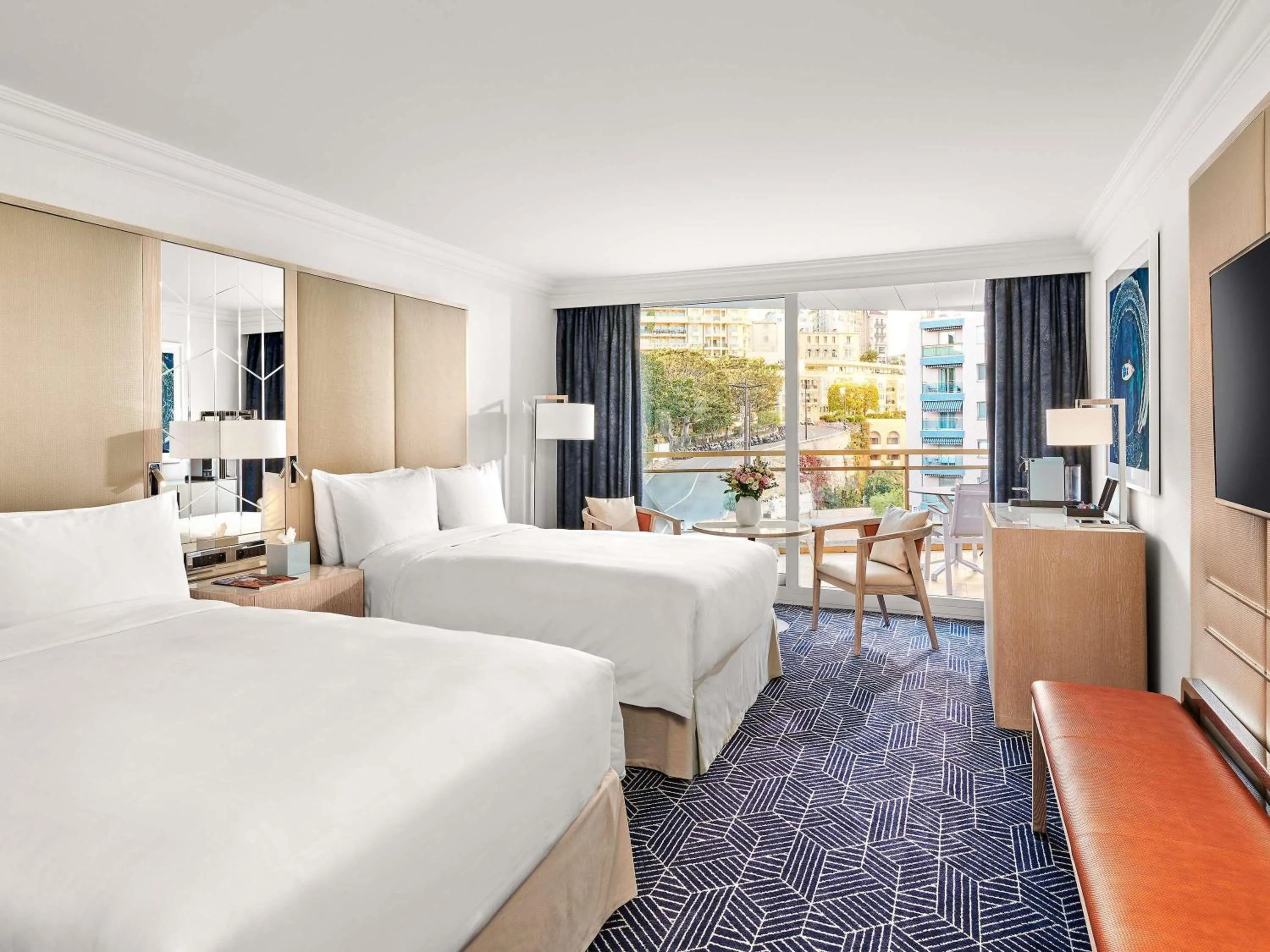 Hairpin Room with City View with Two Double Beds in Fairmont Monte Carlo