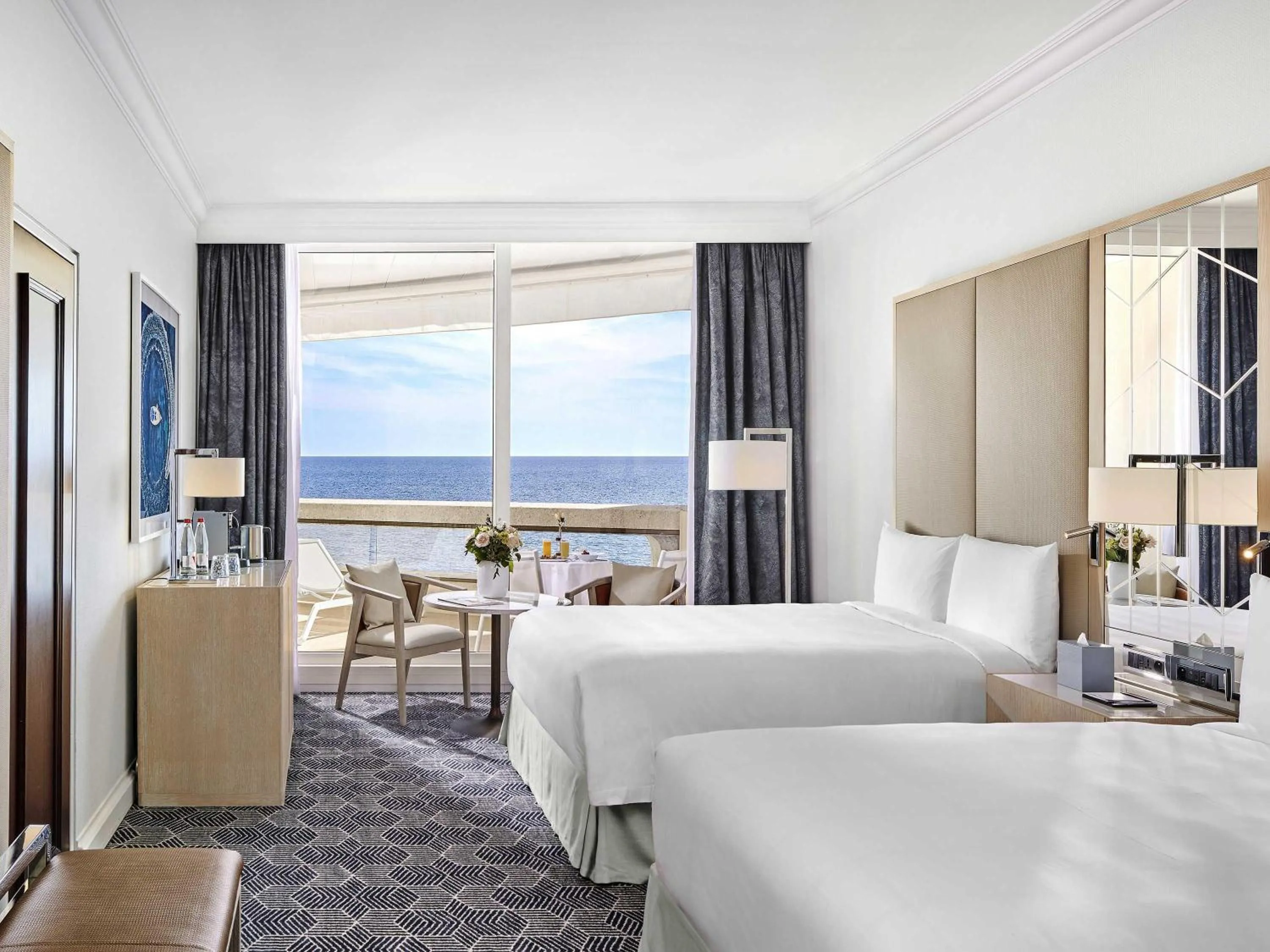 Deluxe Double Room with Two Double Beds and Sea View in Fairmont Monte Carlo