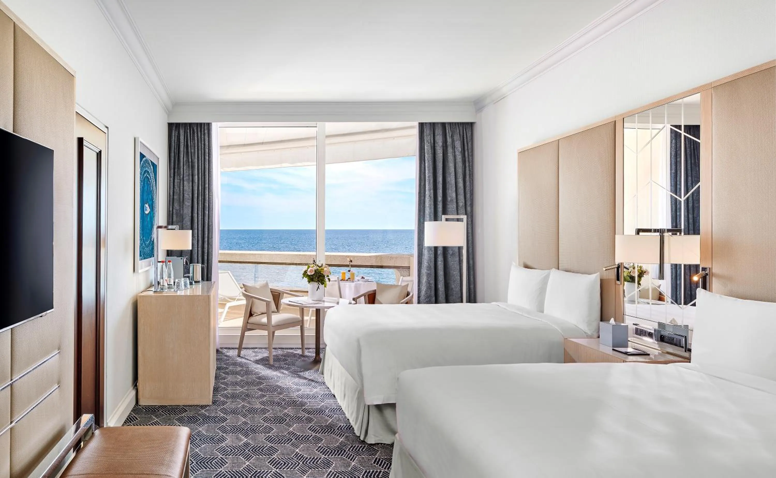 Deluxe Premium Room with Two Double Beds and Sea View in Fairmont Monte Carlo
