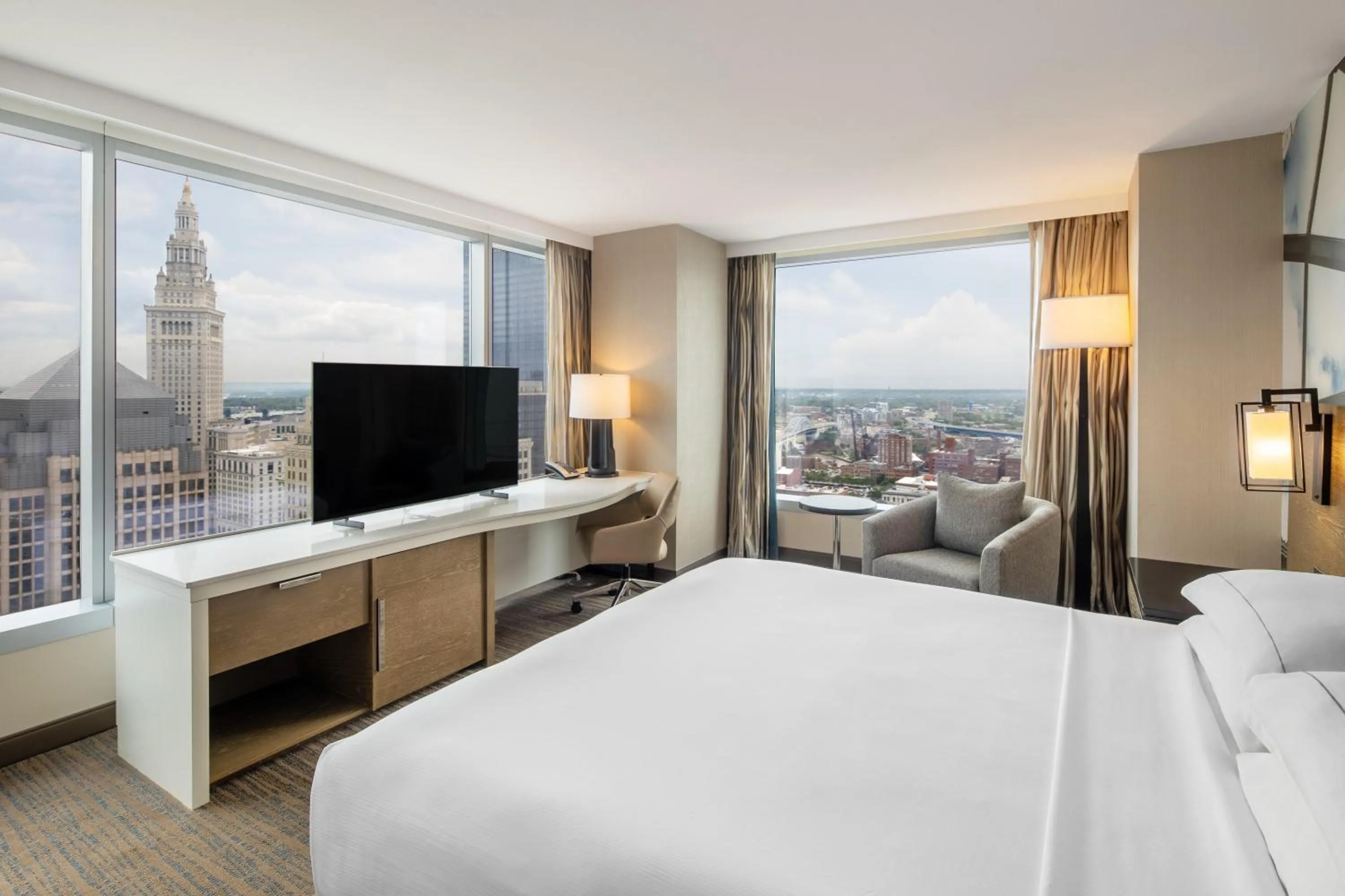King Room with View in Hilton Cleveland Downtown