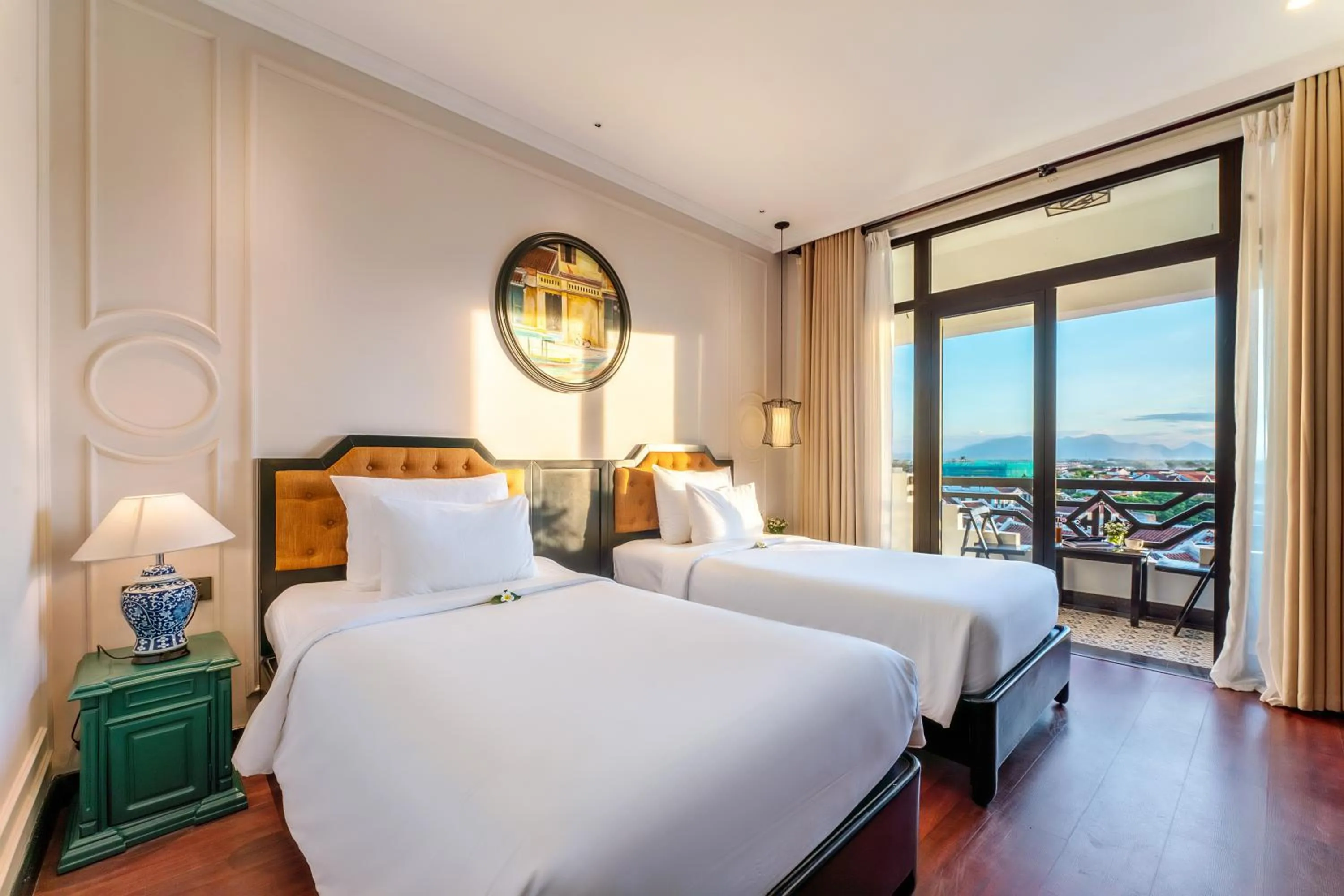 Deluxe Twin Room with Balcony and City View in Hadana Boutique Resort Hoi An