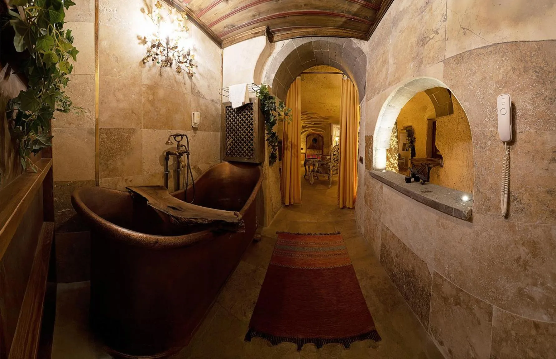 Luxury Cave Room with Wine Fountain and Copper Bathtub in Wish Cappadocia Luxury Boutique Chain Hotels