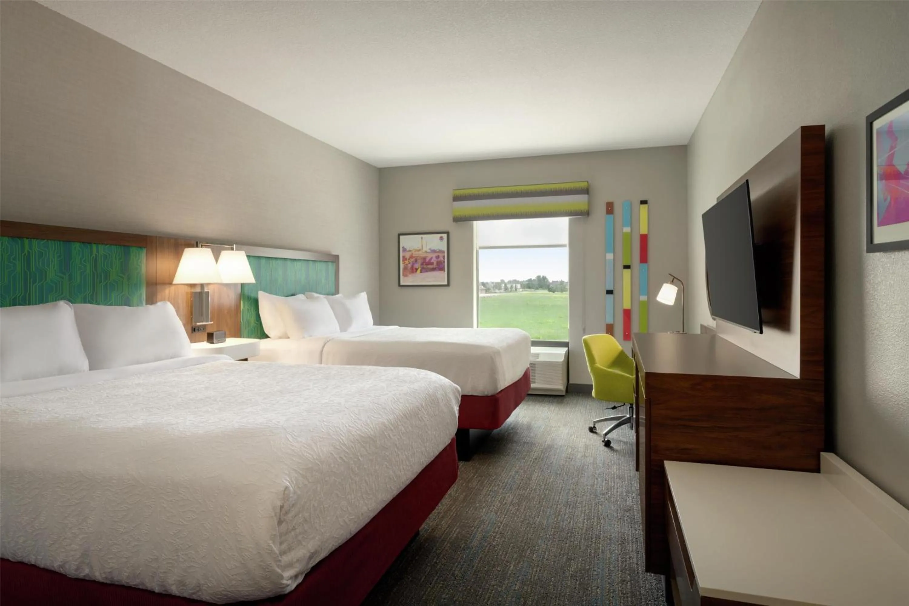 Non-Smoking Double Queen Room in Hampton Inn Derby-Wichita Southeast