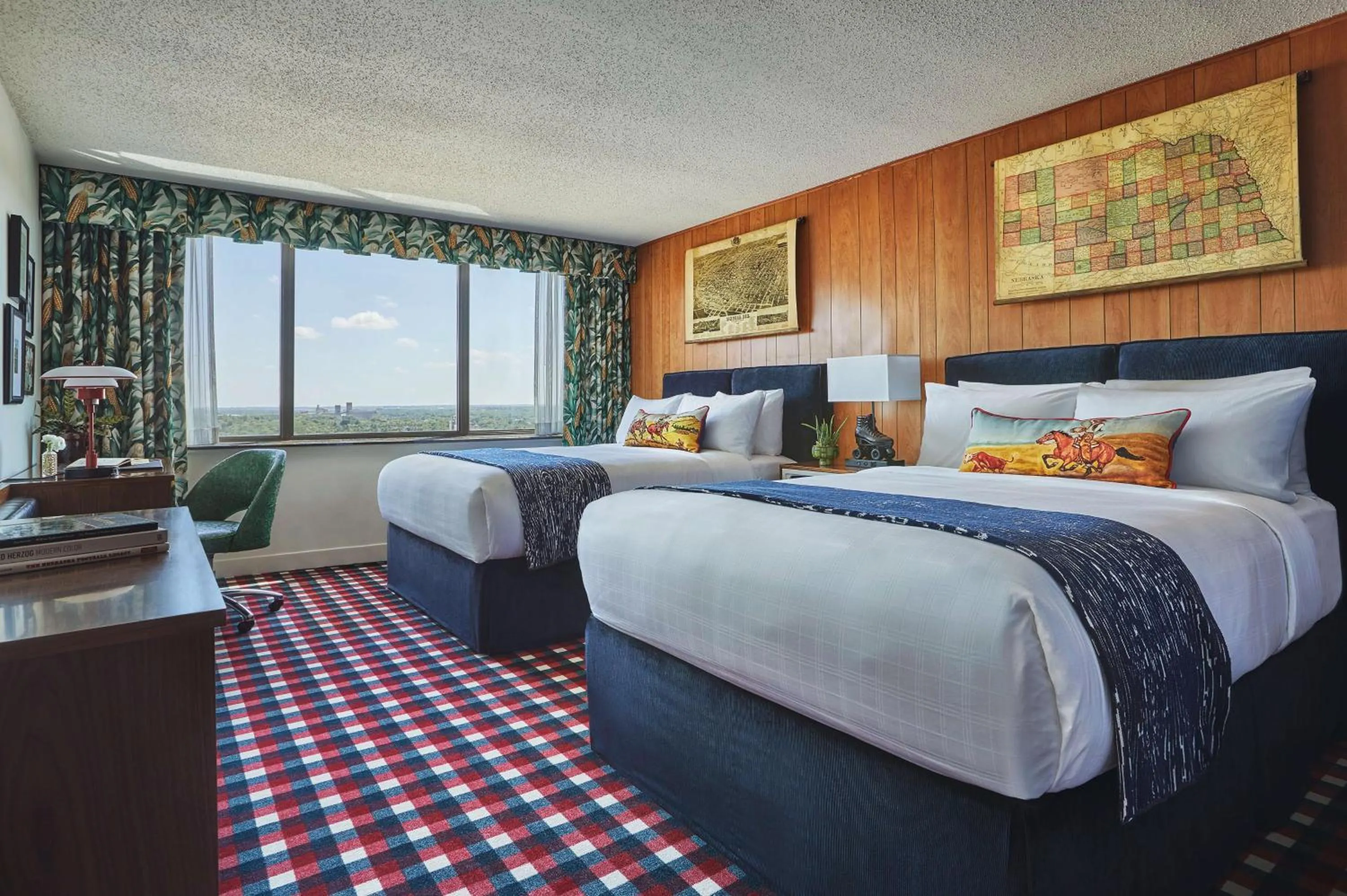 Graduate Queen Room with Two Queen Beds and Stadium View in Graduate by Hilton Lincoln