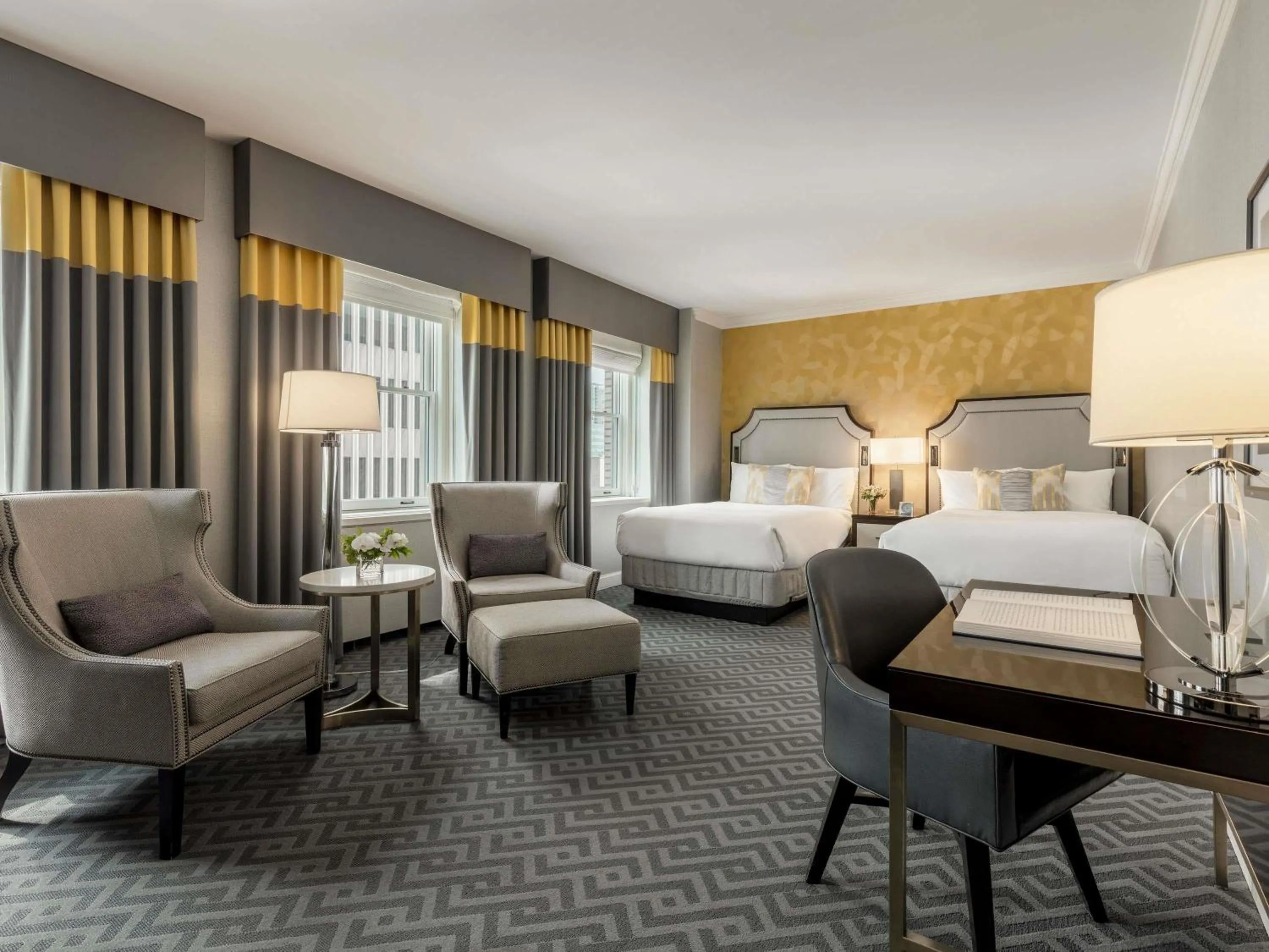 Deluxe Room with Two Double Beds with Roll-In Shower and Mobility/Hearing Accessible - City View in Fairmont Olympic Hotel