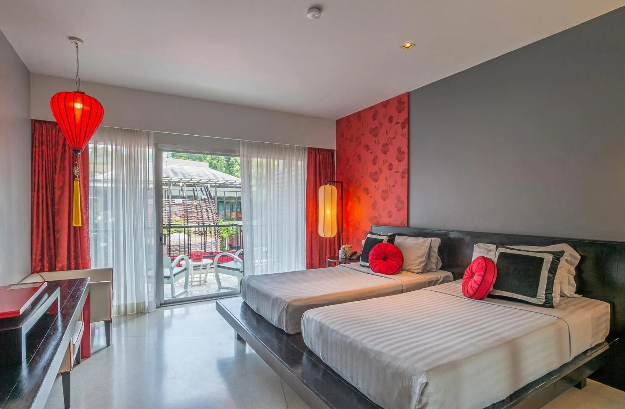 Superior Double or Twin Room with Pool View in Red Ginger Chic Resort