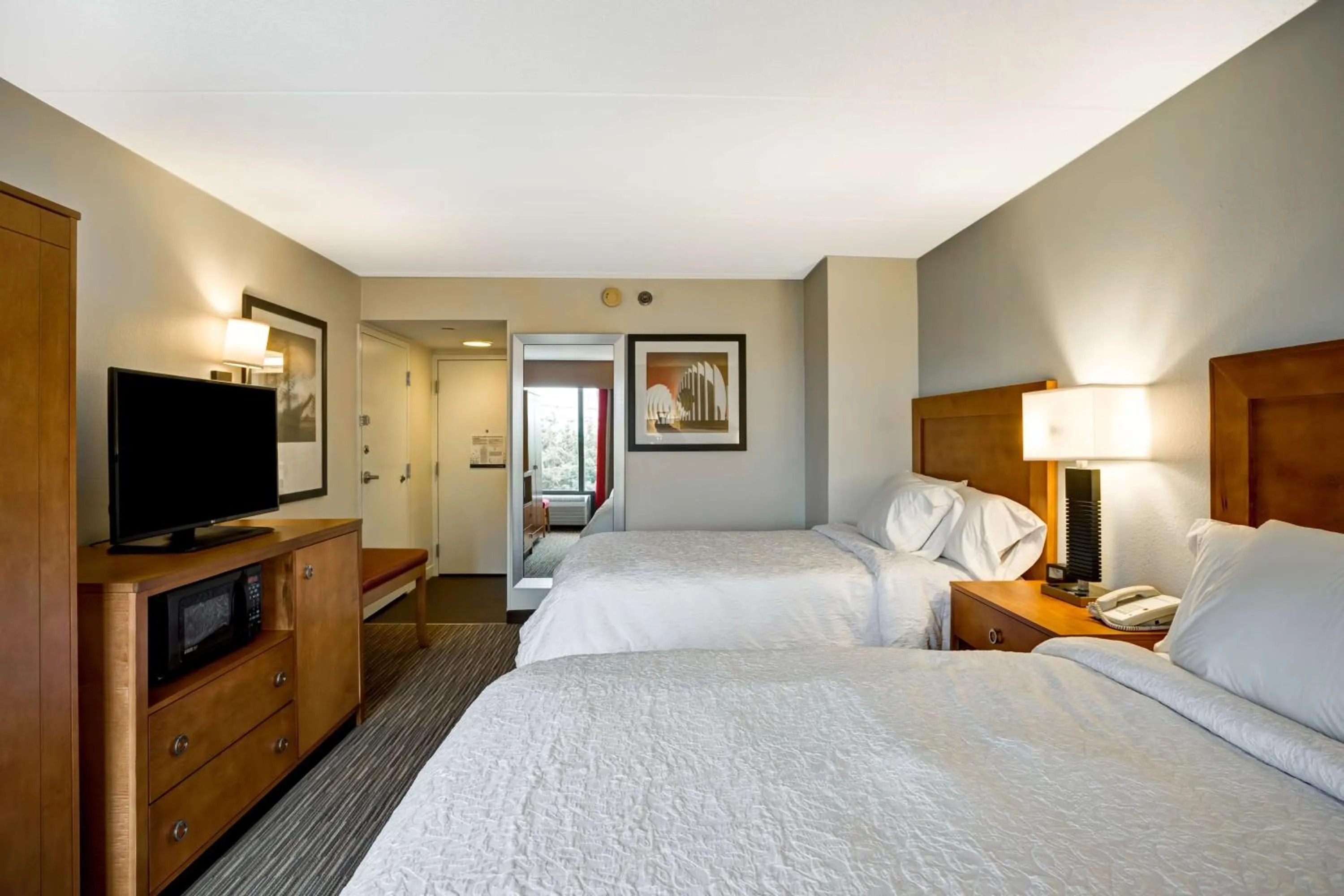 Double Room with Two Double Beds - Non-Smoking with mini-fridge & microwave in Hampton Inn Norfolk-Naval Base