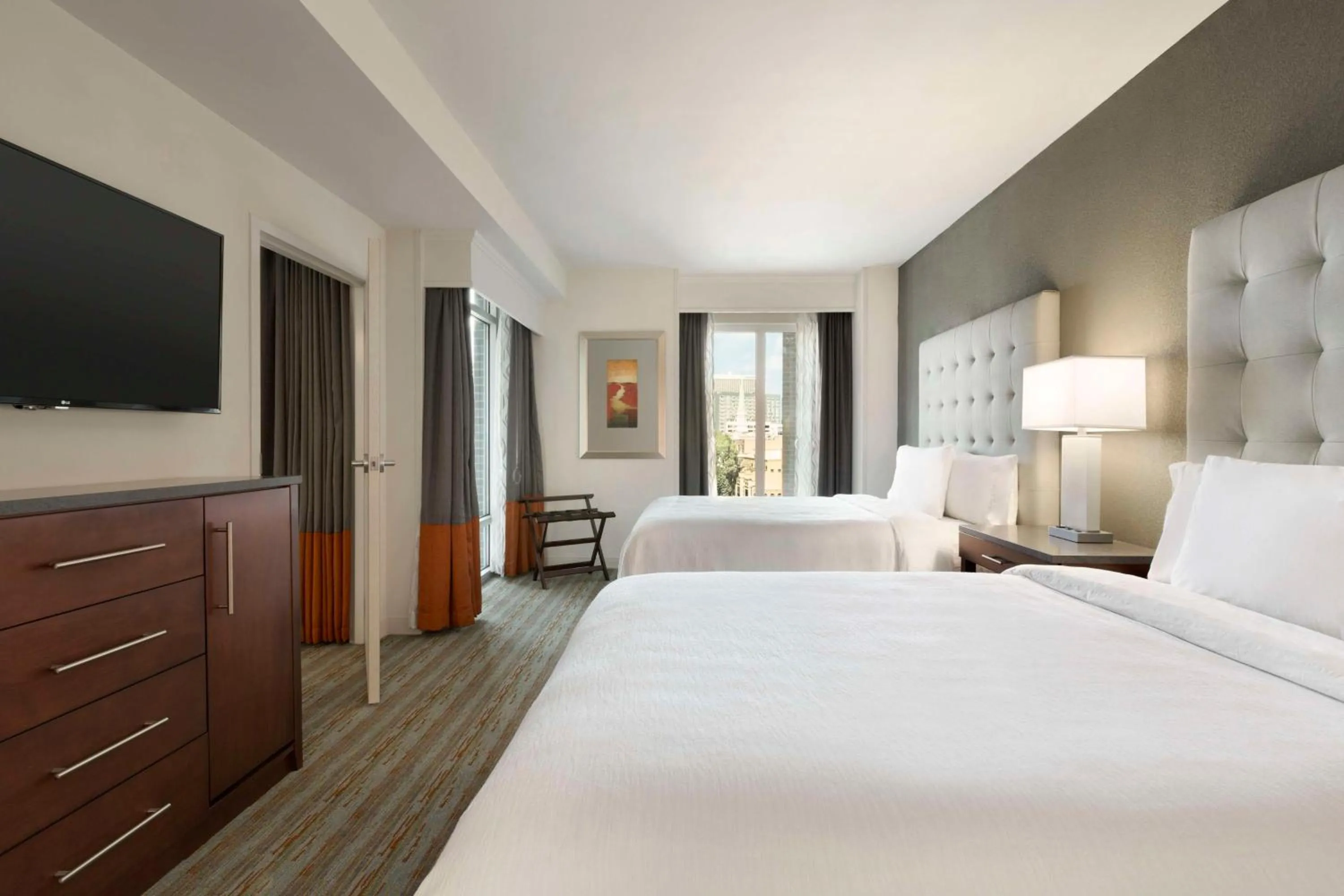 Queen Suite with Two Queen Beds and Balcony in Embassy Suites by Hilton Greenville Downtown Riverplace