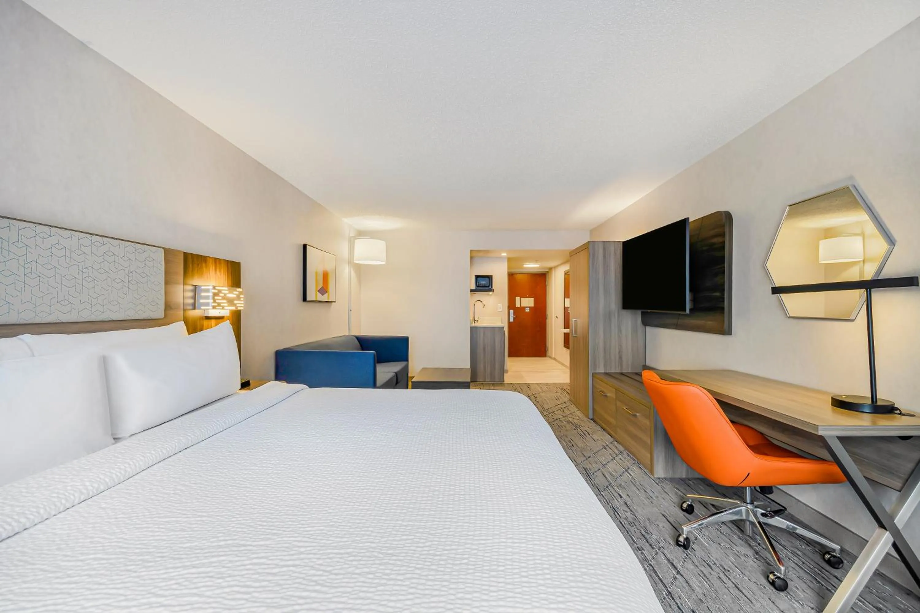 King Suite with Mobility Accessible Roll-In Shower in Holiday Inn Express & Suites Buffalo Airport by IHG