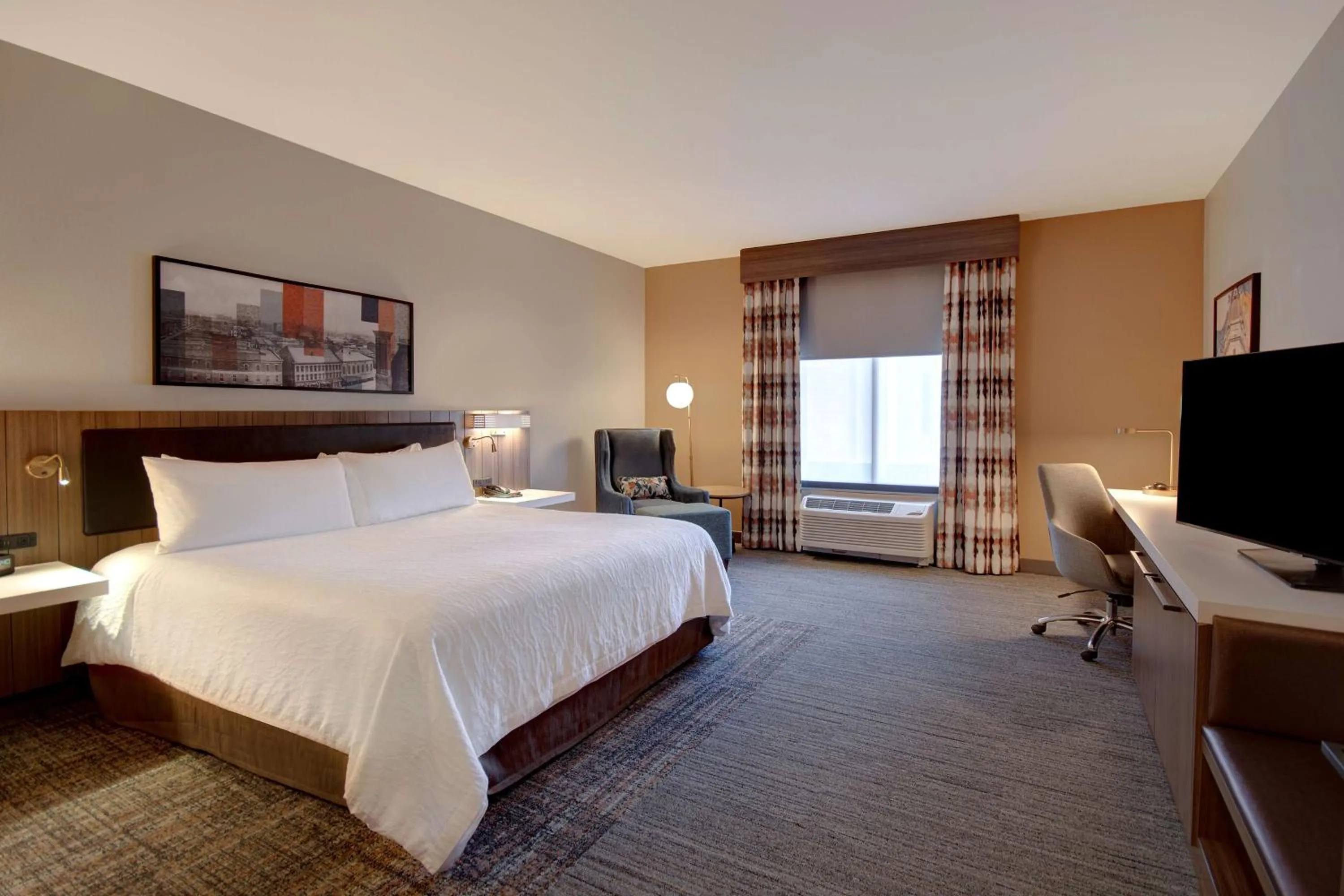 King Room with Roll-In Shower - Mobility/Hearing Accessible in Hilton Garden Inn Terre Haute