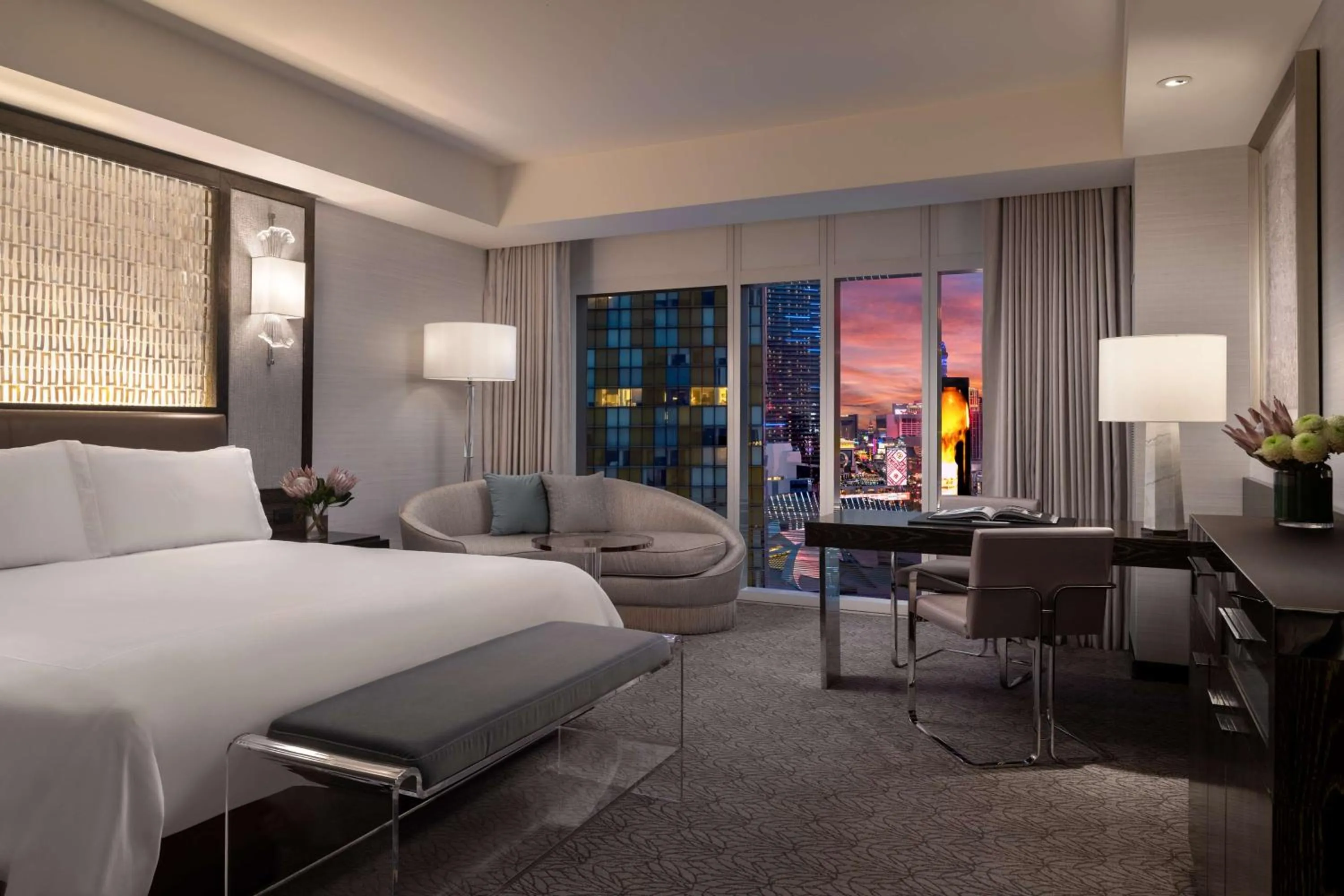 King Room with Vegas Strip View in Waldorf Astoria Las Vegas