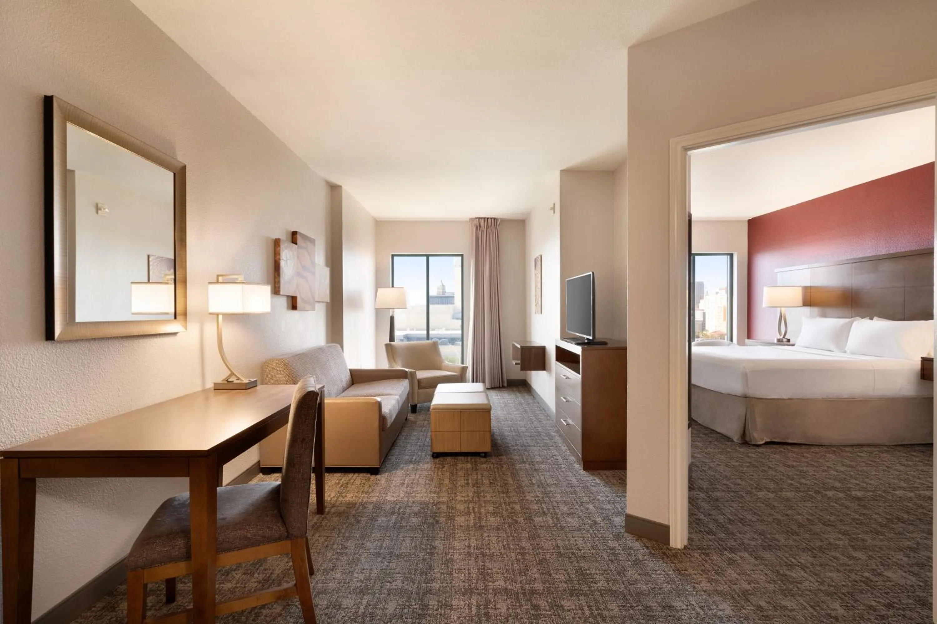 One-Bedroom King Suite with City View in Staybridge Suites San Antonio Downtown Convention Center by IHG