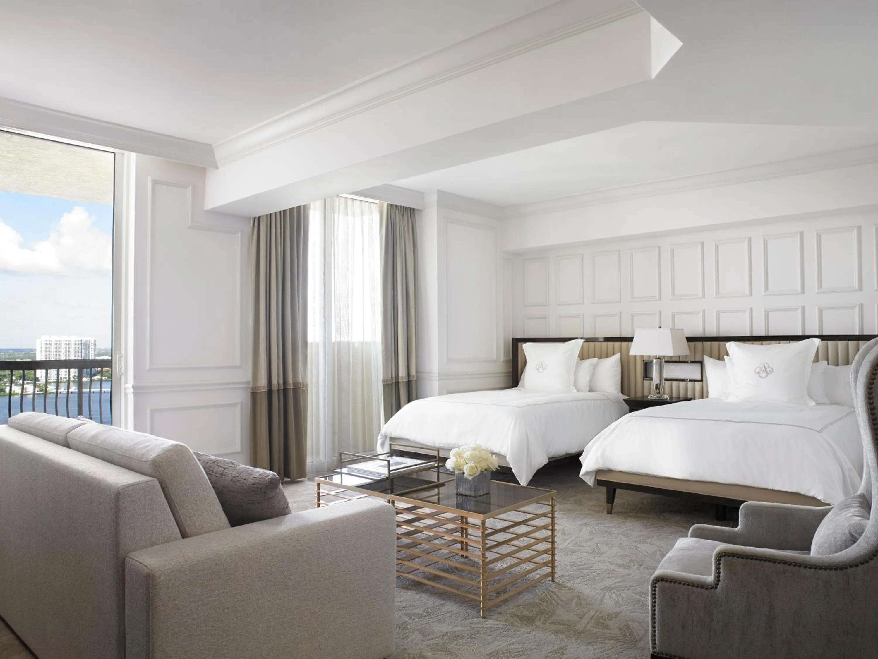 Two Double Beds with City View in Acqualina Resort and Residences