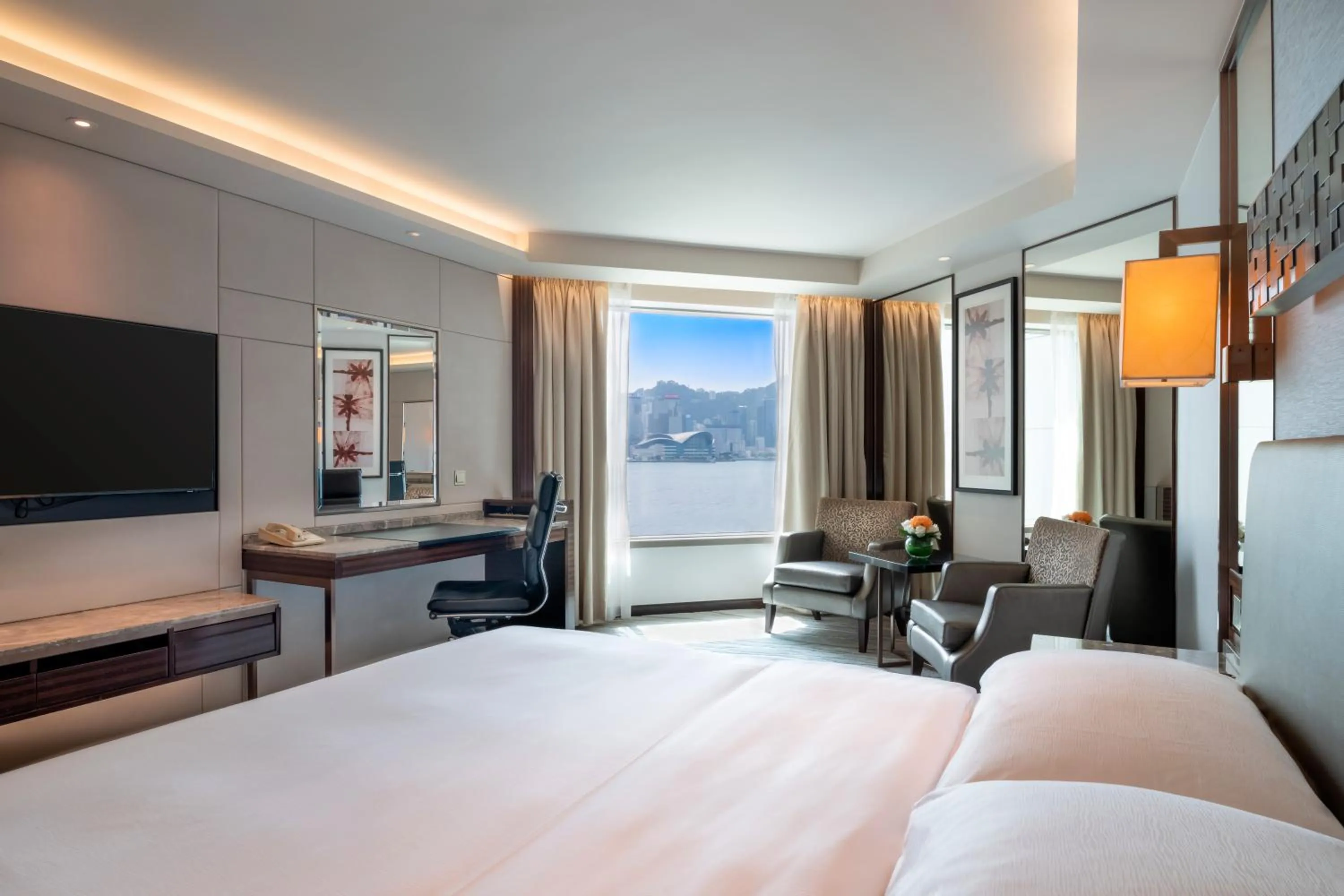 Classic King Room with Skyline Harbor View in InterContinental Grand Stanford Hong Kong by IHG