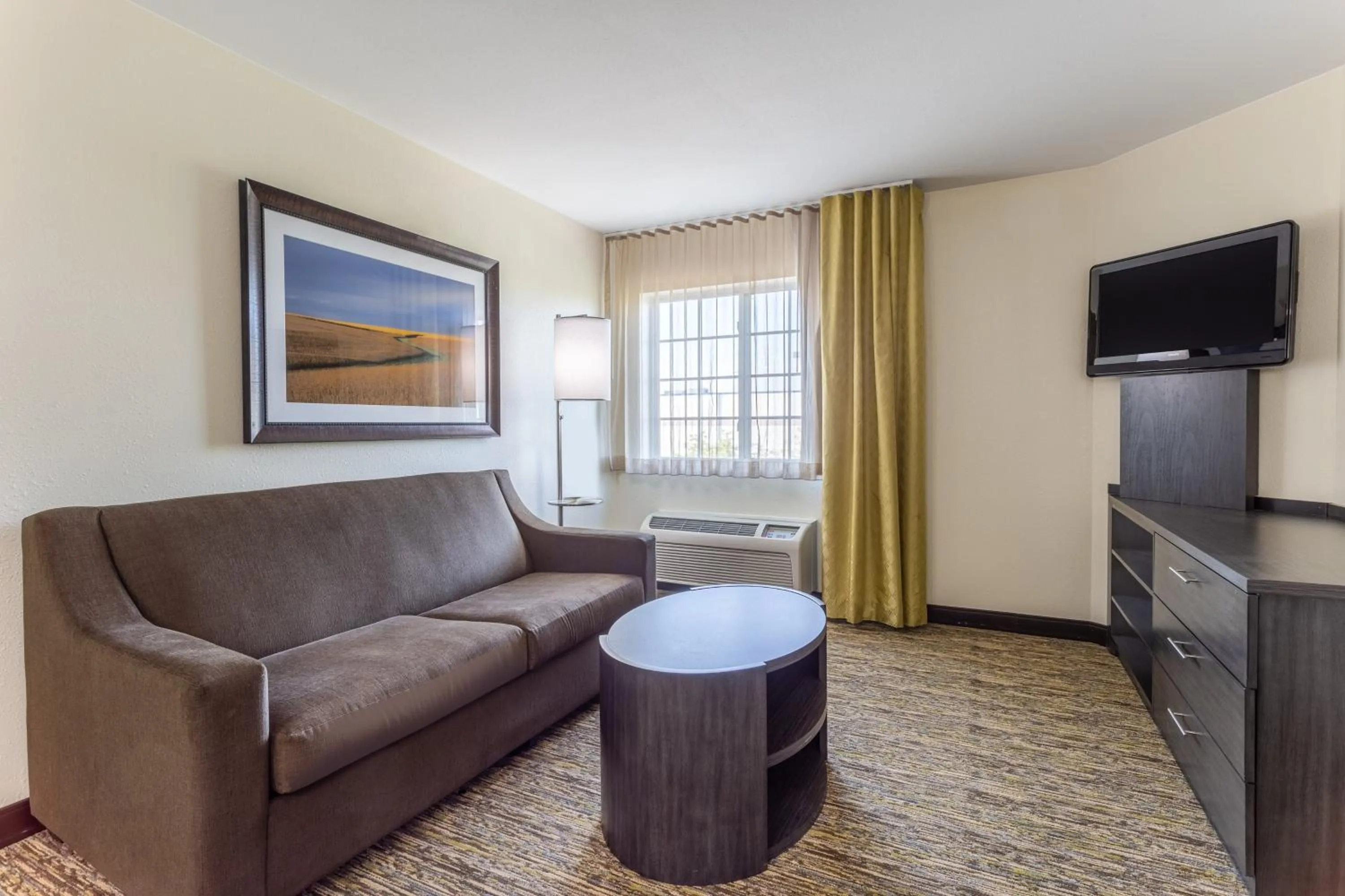 Queen Room with Hearing Accessible Roll-In Shower in Candlewood Suites Aurora-Naperville by IHG