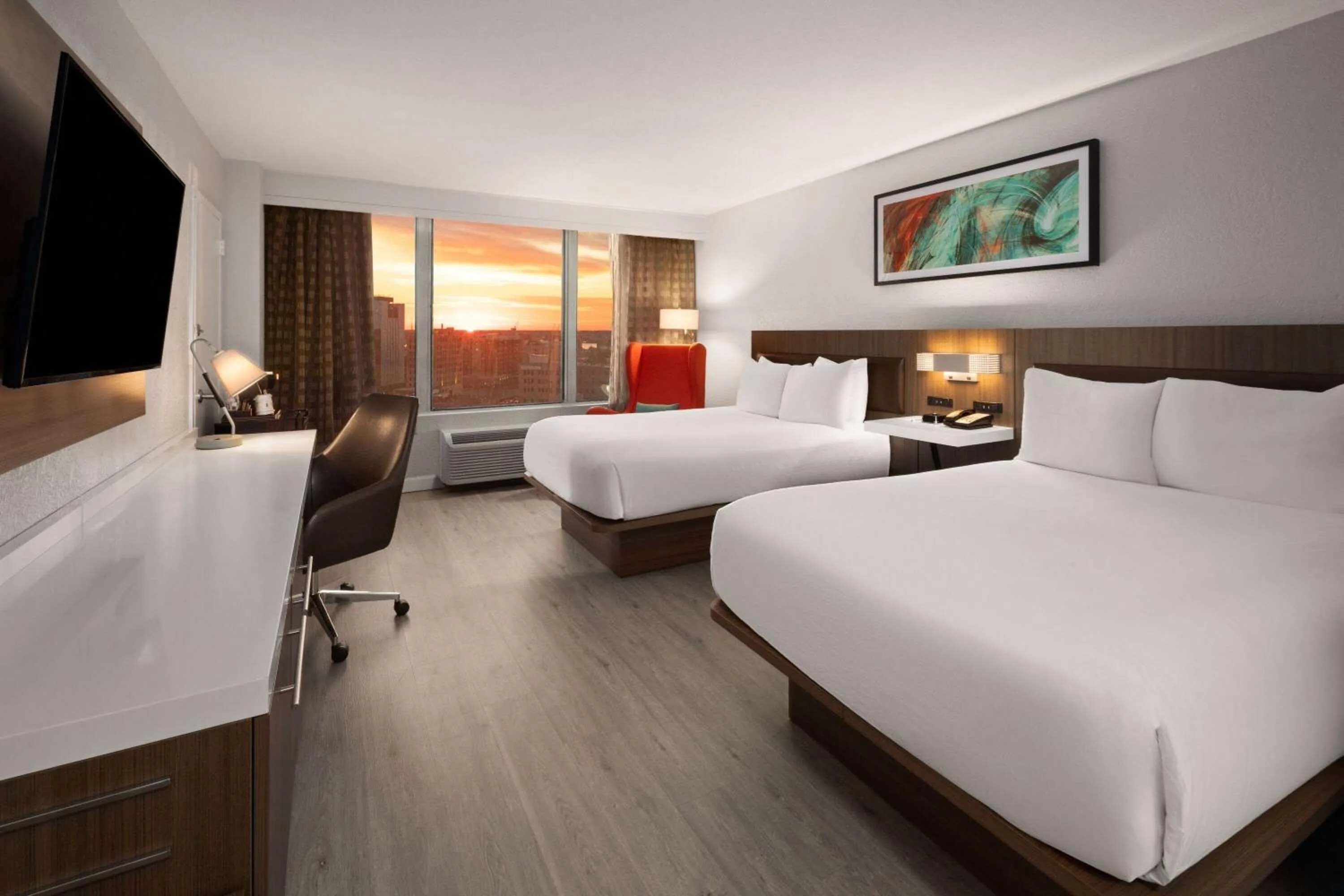 Two Double Beds in Wyndham Garden Norfolk Downtown