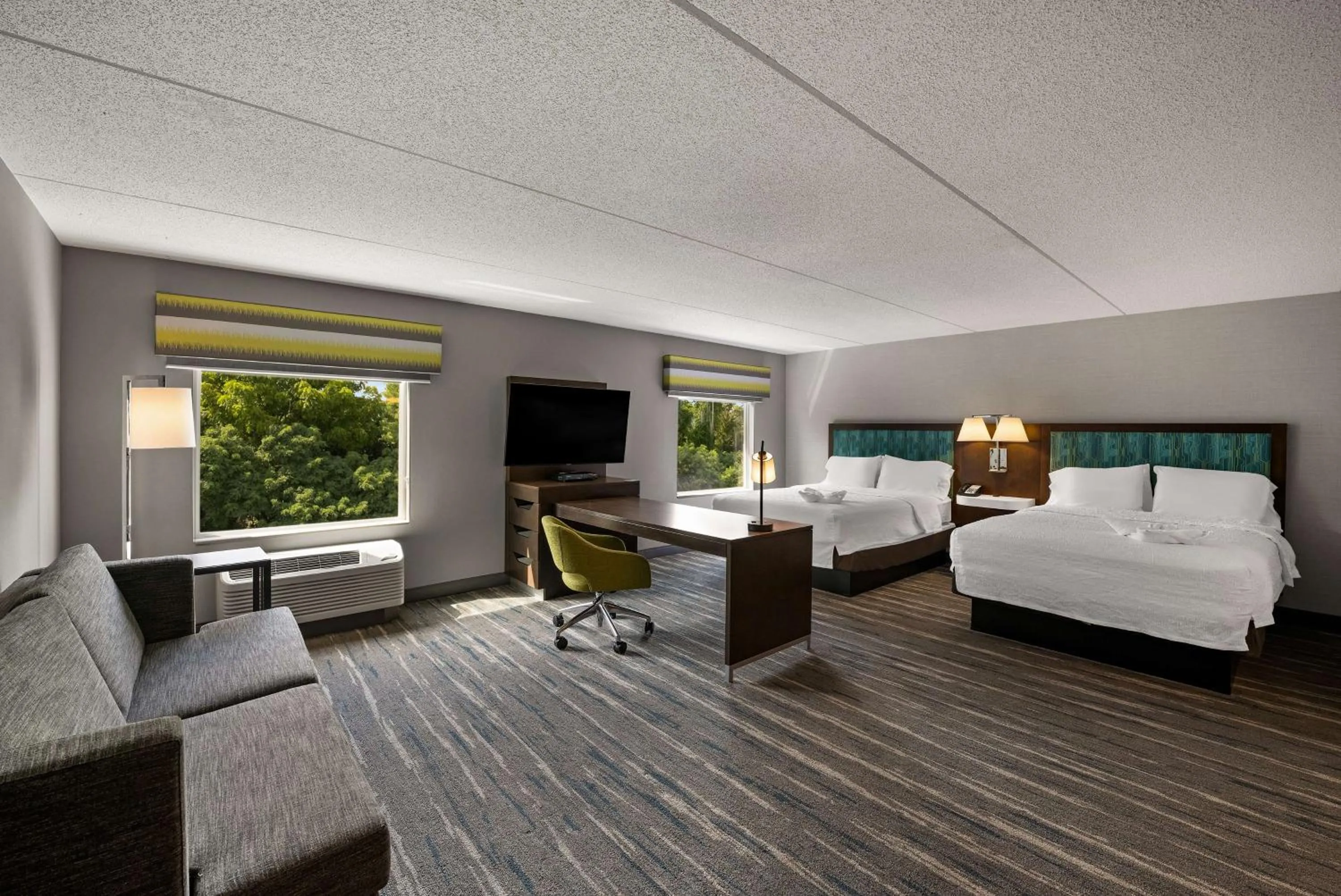 Queen Studio Suite with Two Queen Beds and Sofa Bed - Non-Smoking in Hampton Inn & Suites Poughkeepsie