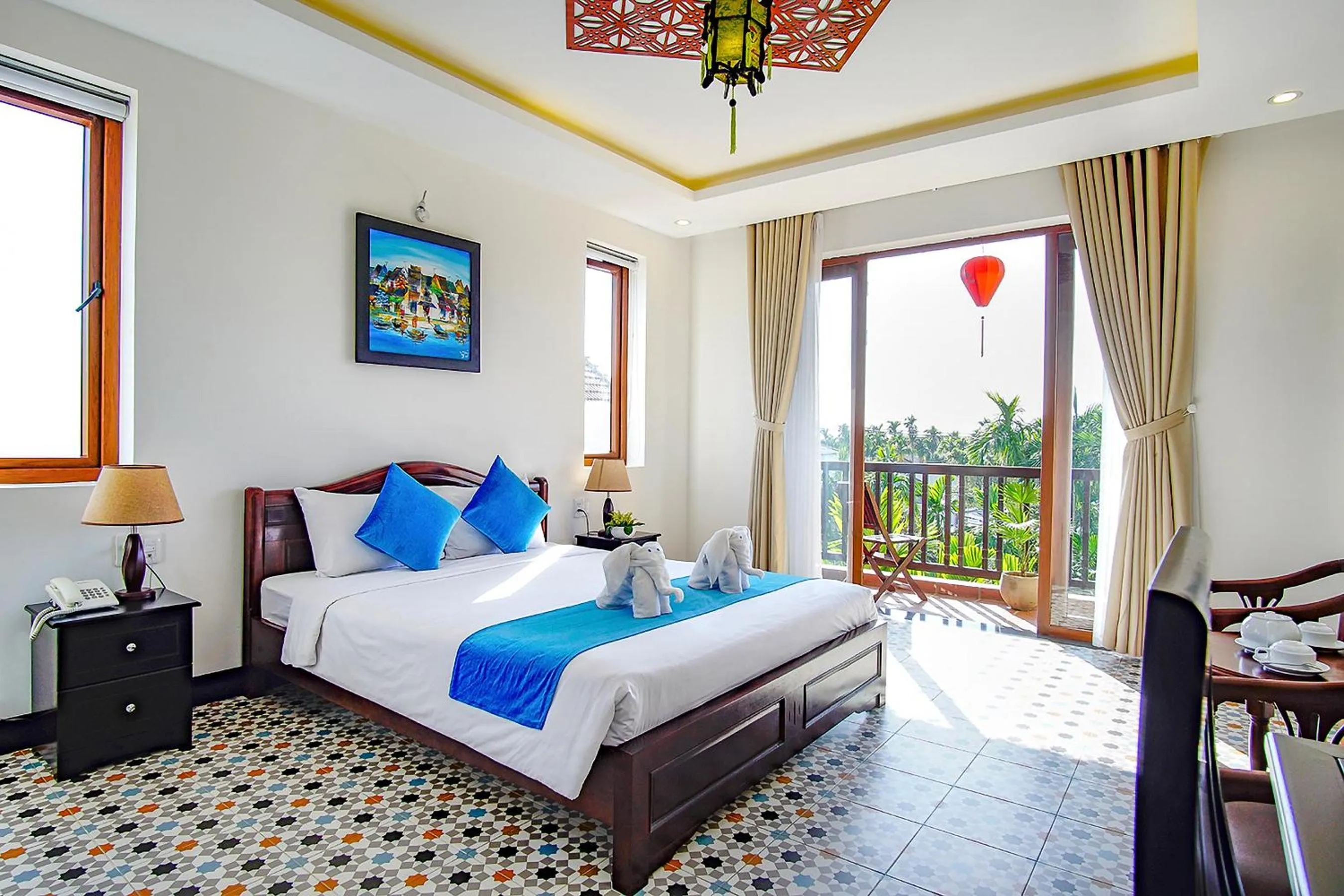 Deluxe Double or Twin Room with Balcony in Rural Scene Villa