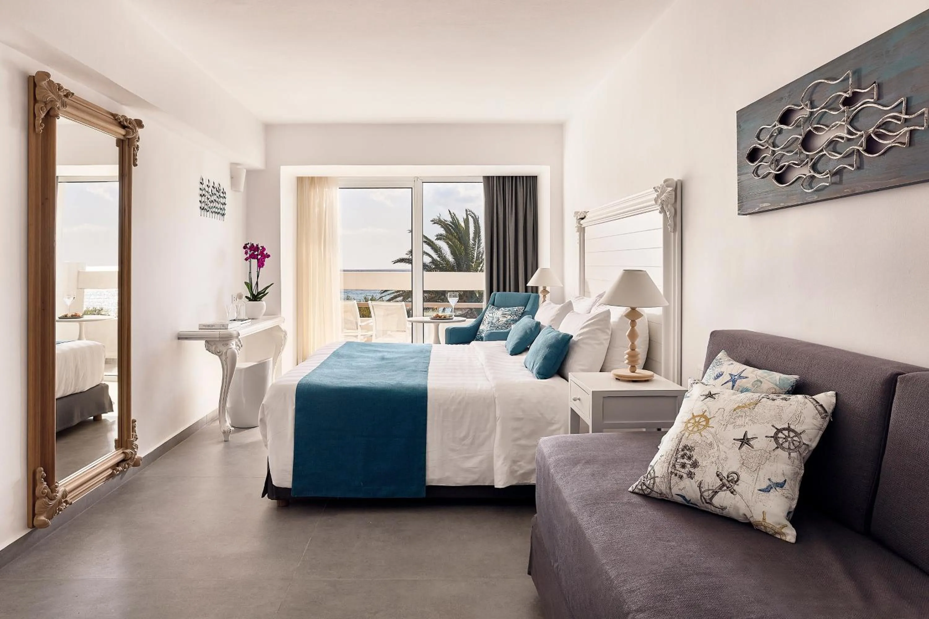 Sunshine Triple Room with Sea View - single occupancy in Tylissos Beach Hotel - Adults Only