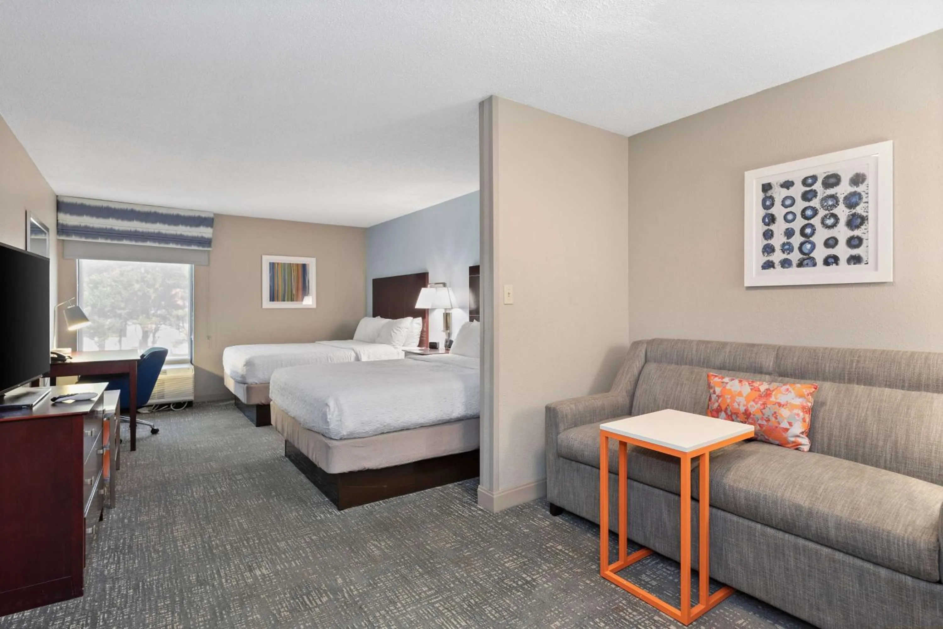 Queen Room with Two Queen Beds and Sofa in Hampton Inn Rock Hill
