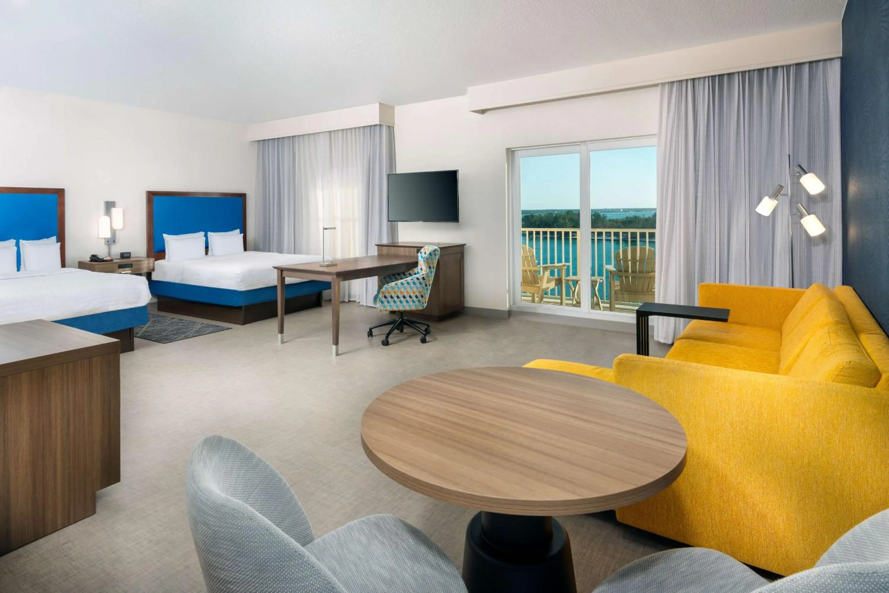 Queen Suite with Two Queen Beds and One Sofa Bed and Beach View - Non-Smoking in Hampton Inn and Suites Clearwater Beach