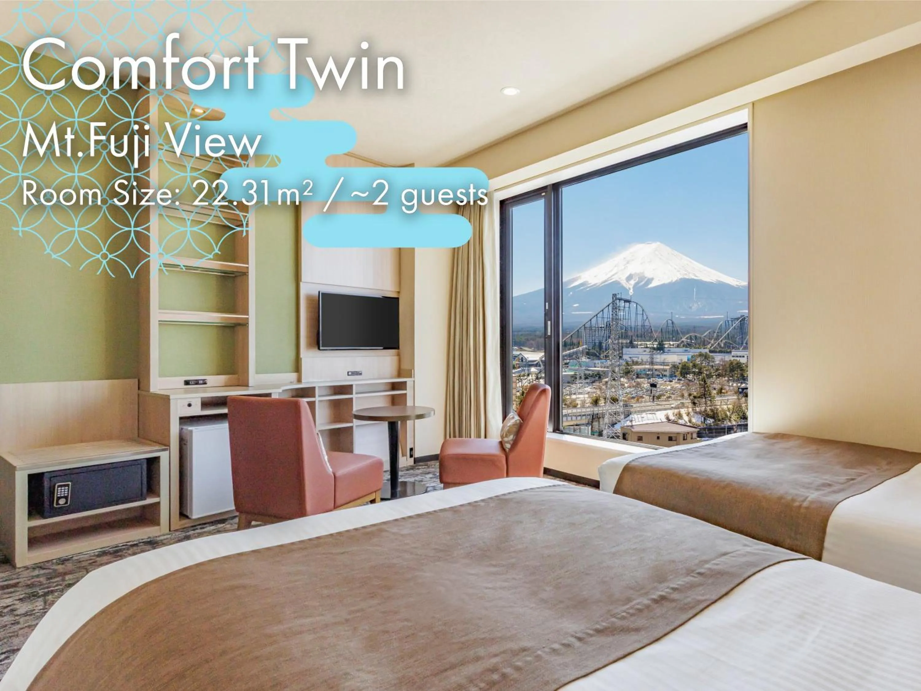 Comfort Twin Room with Mt. Fuji View - single occupancy - Upper Floor in HOTEL MYSTAYS Fuji Onsen Resort