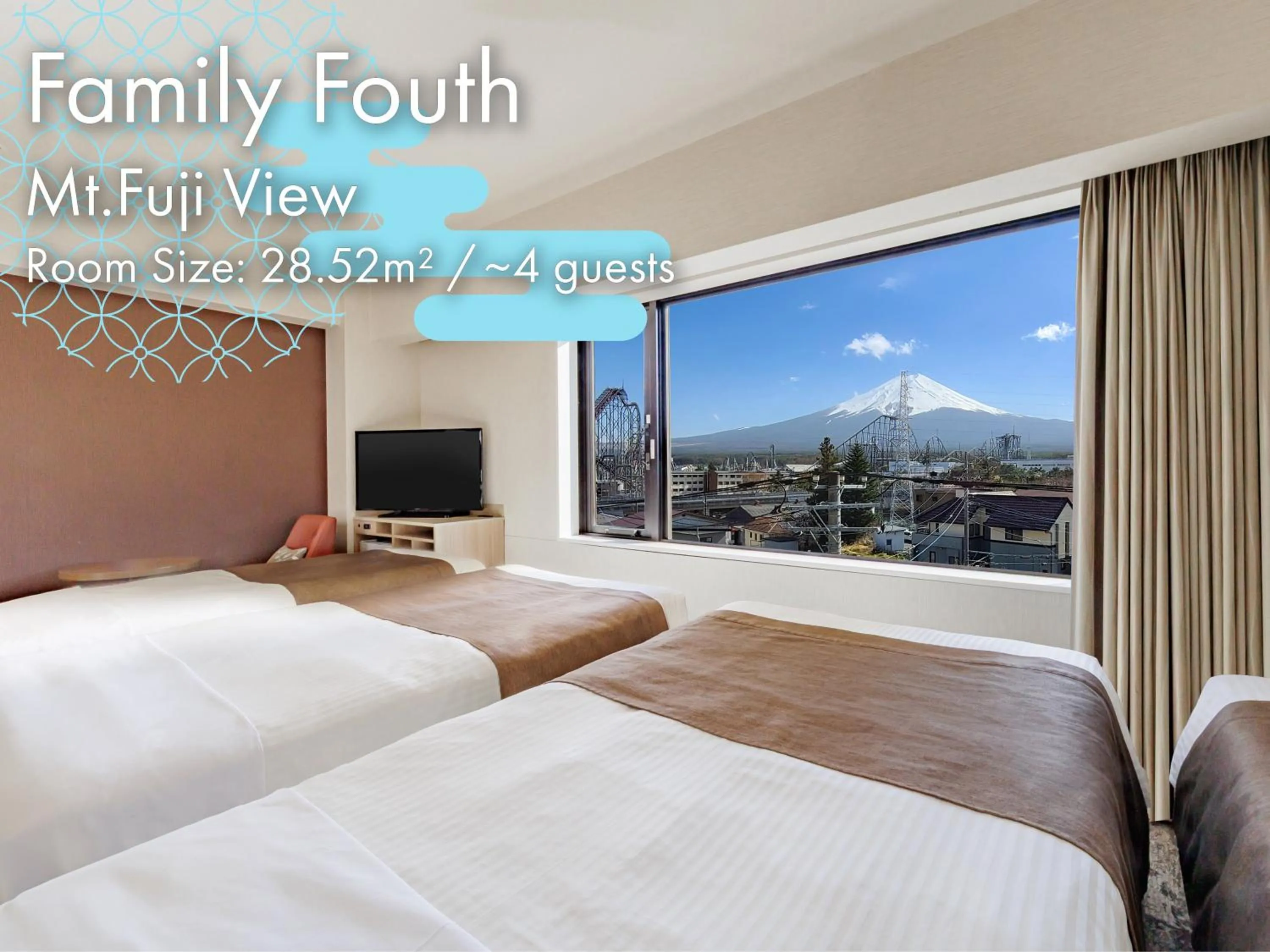 Quadruple Room with Mt. Fuji View in HOTEL MYSTAYS Fuji Onsen Resort