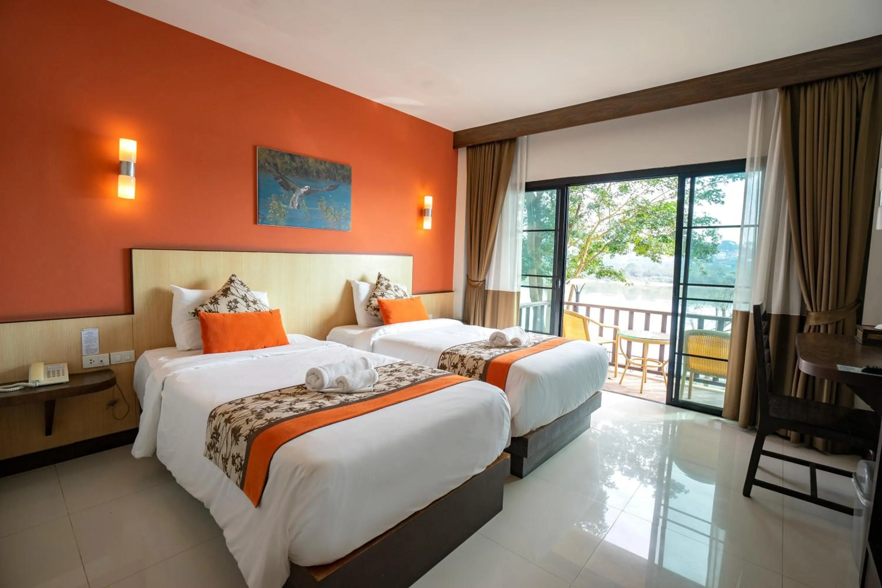 Resort River View in Chiangkhong Teak Garden Riverfront Onsen Hotel- SHA Extra Plus