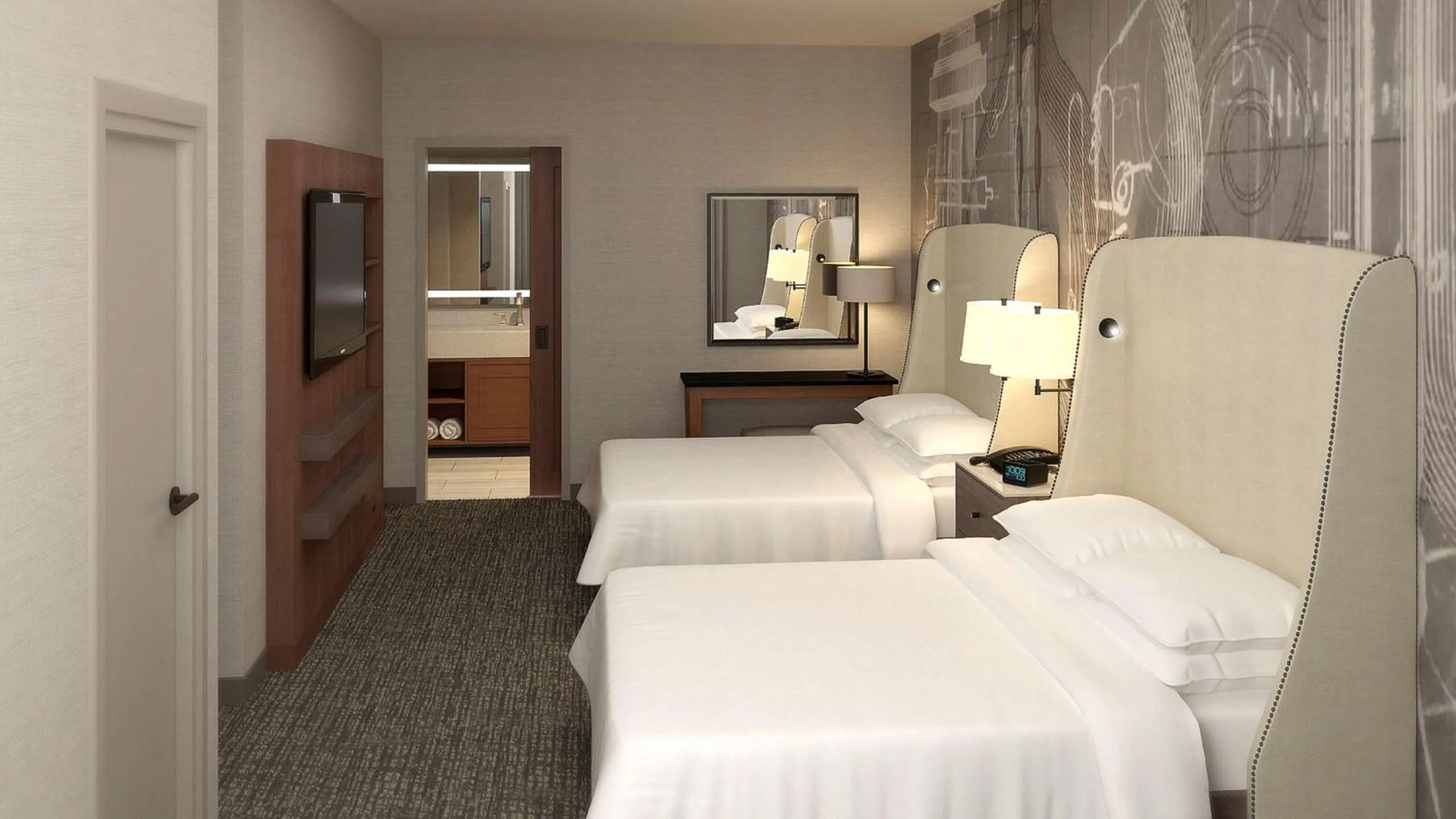 Queen Room with Roll-in Shower - Mobility Accessible in Embassy Suites By Hilton Berkeley Heights