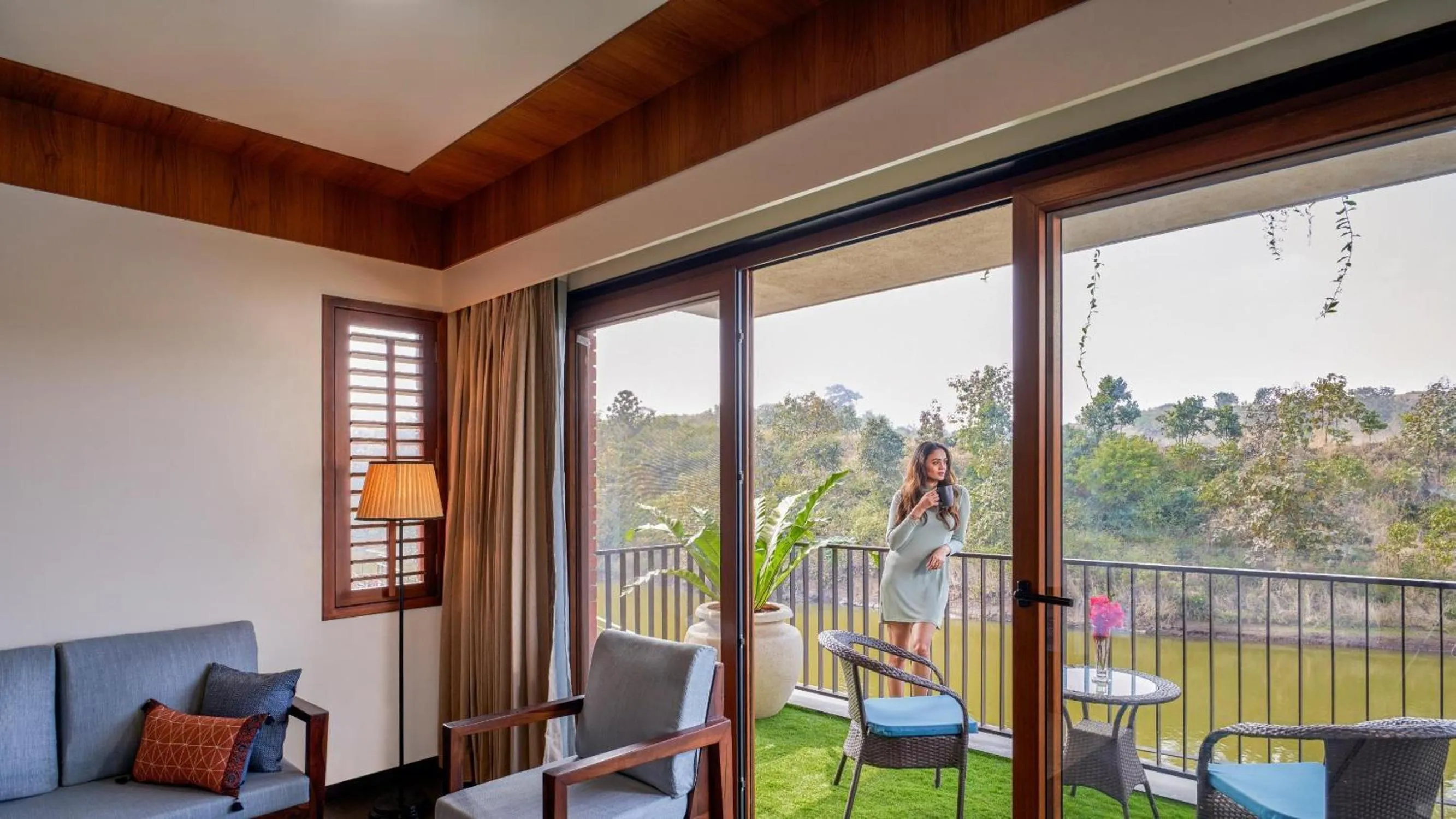 Patio Lake Side Condos in Grape County Eco Resort & Spa, Nashik