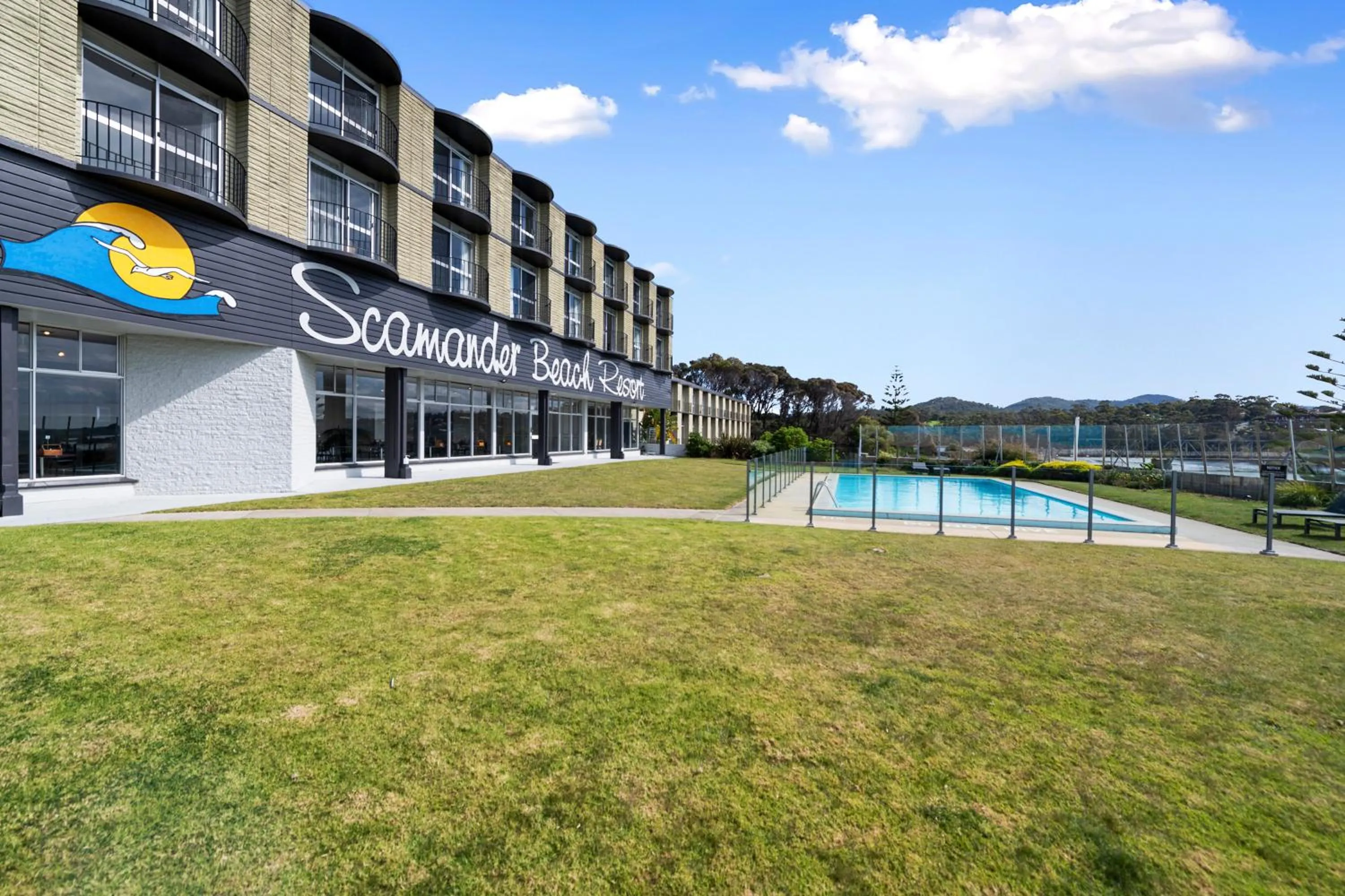 Pool view in Scamander Beach Resort