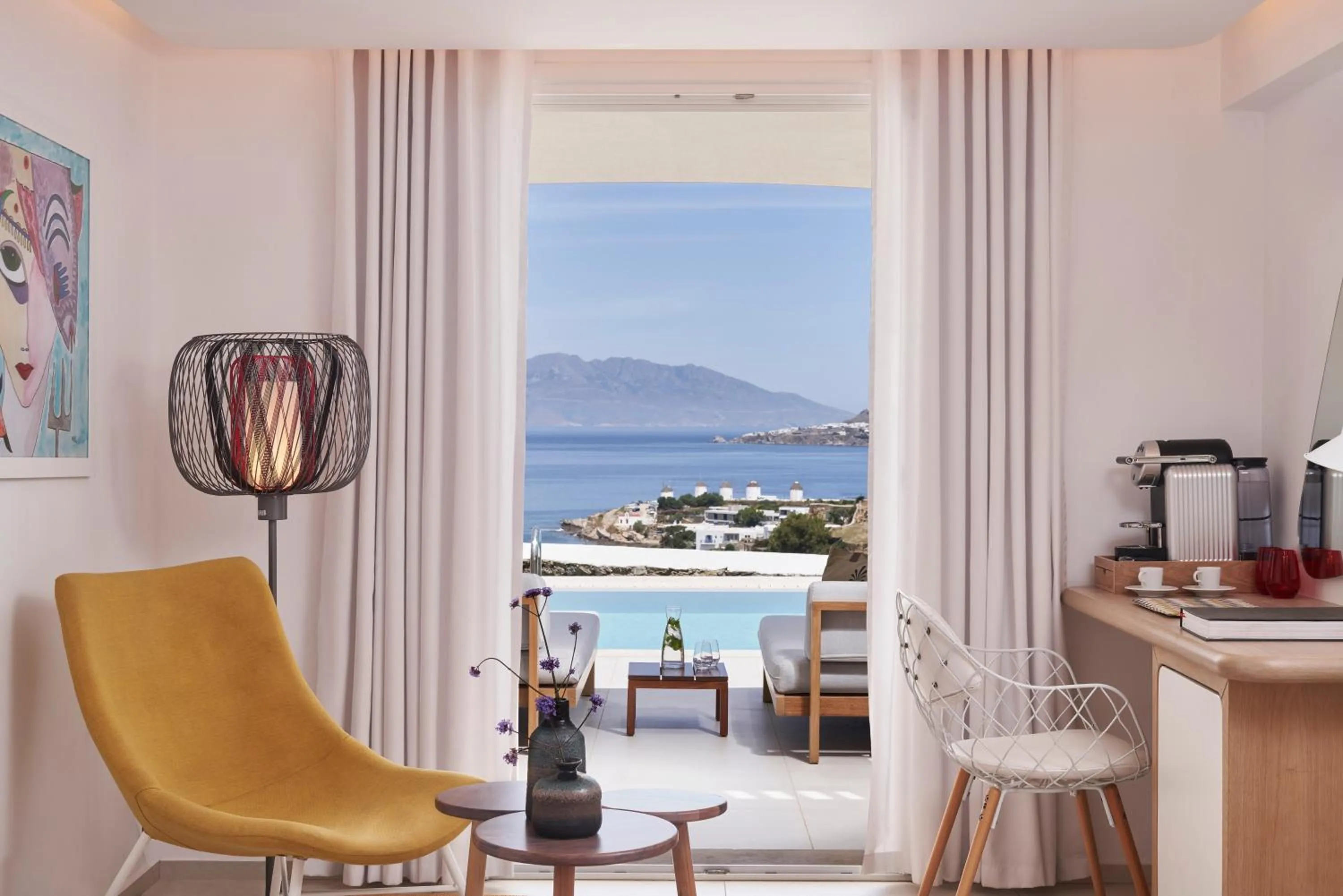 Superior Room with Sea View and Private Pool in Myconian Kyma, a Member of Design Hotels