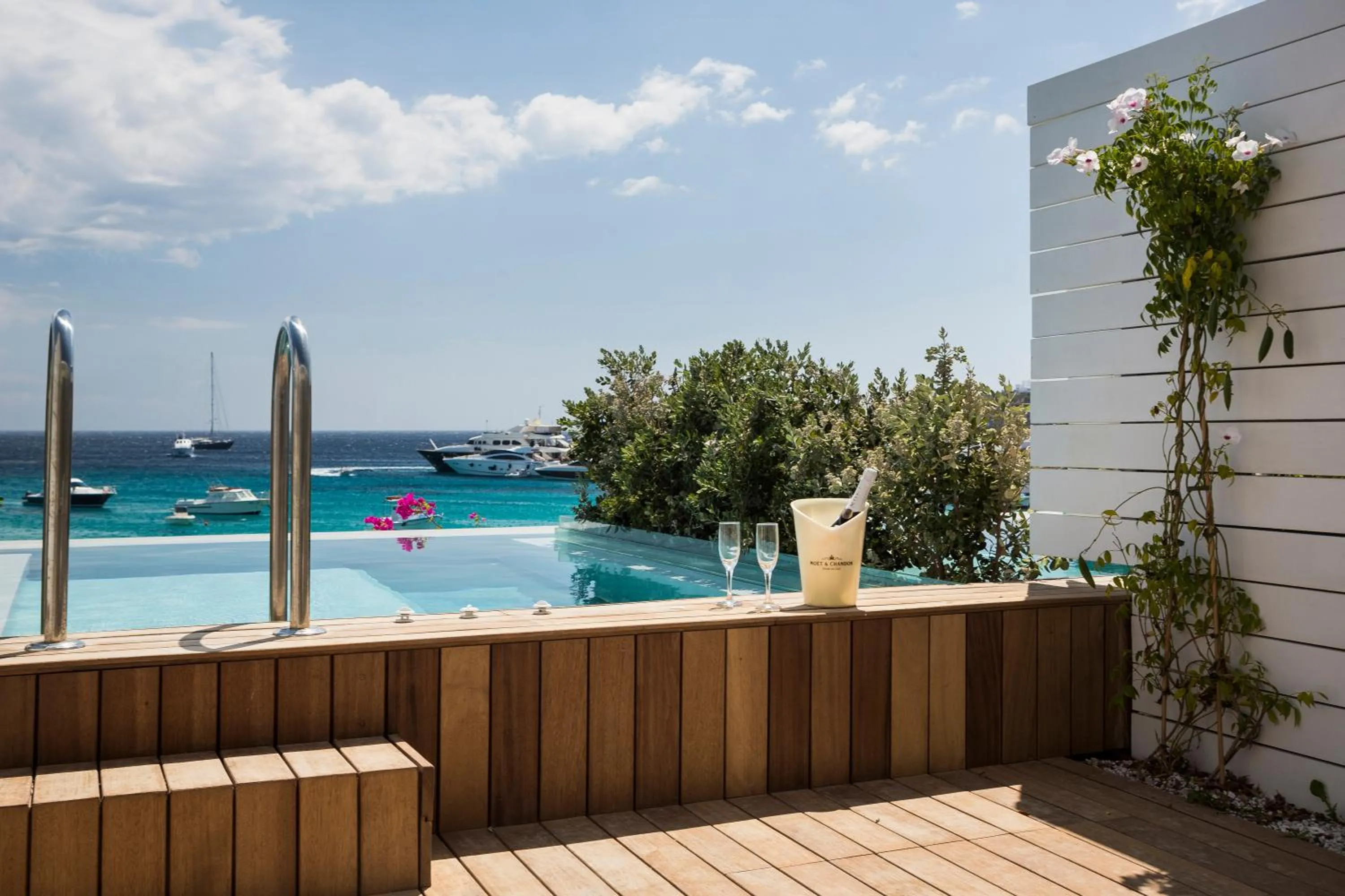 Sea View Suite with Private Pool in Mykonos Dove Beachfront Hotel