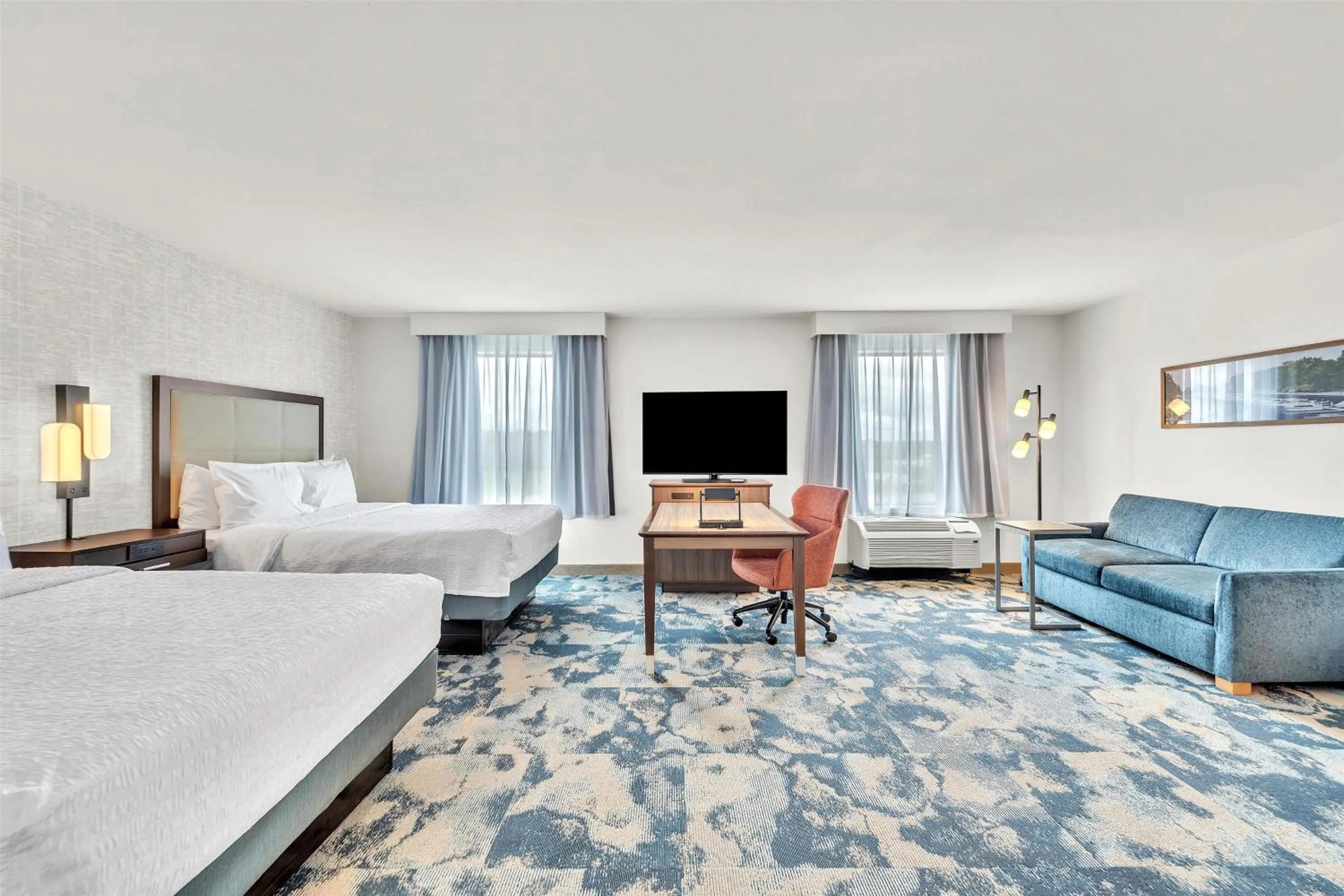 Queen Studio Suite with Two Queen Beds - Non-Smoking in Hampton Inn & Suites Kenosha Pleasant Prairie