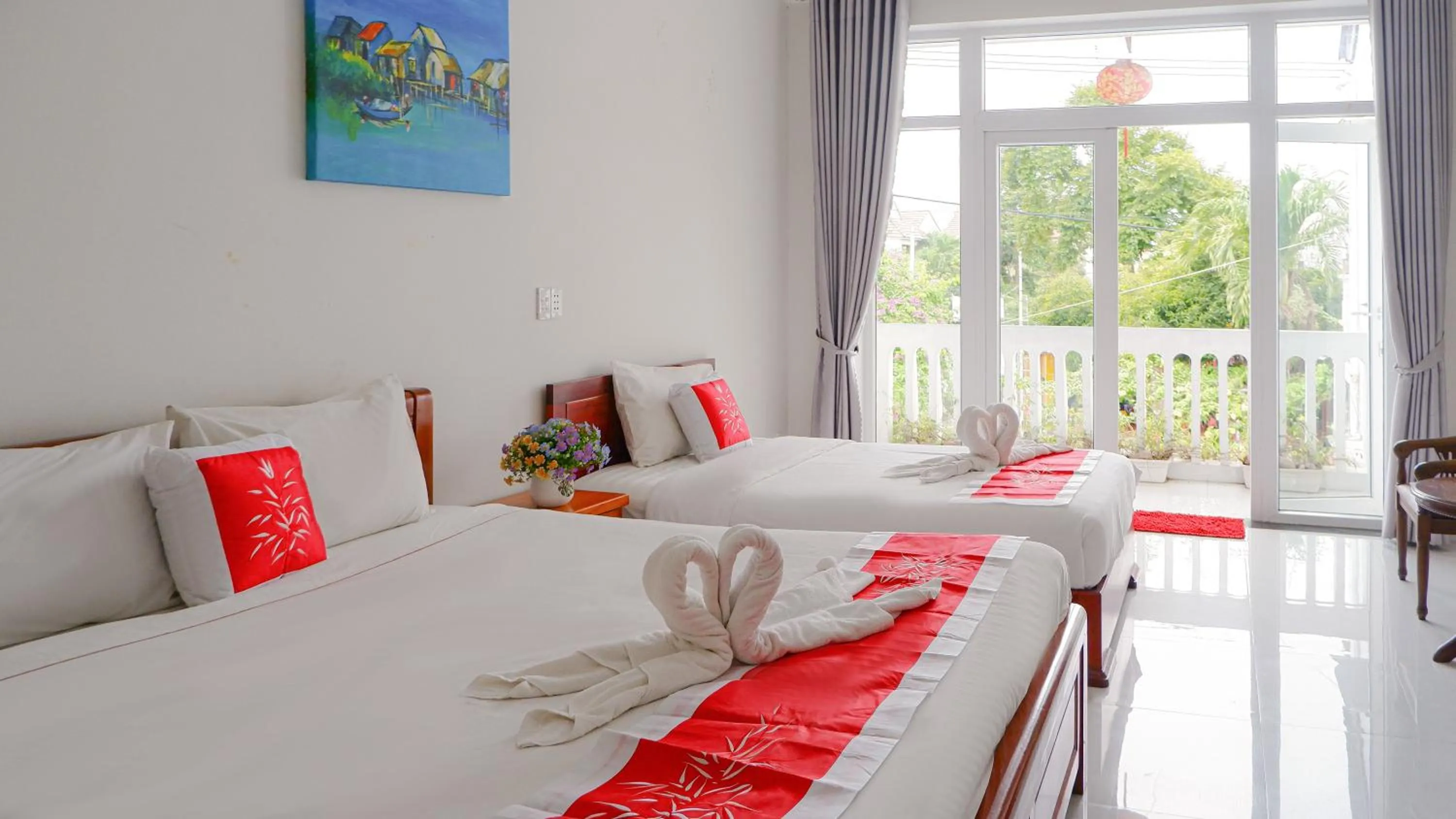 Twin Room with Pool View in Oleander Garden Homestay