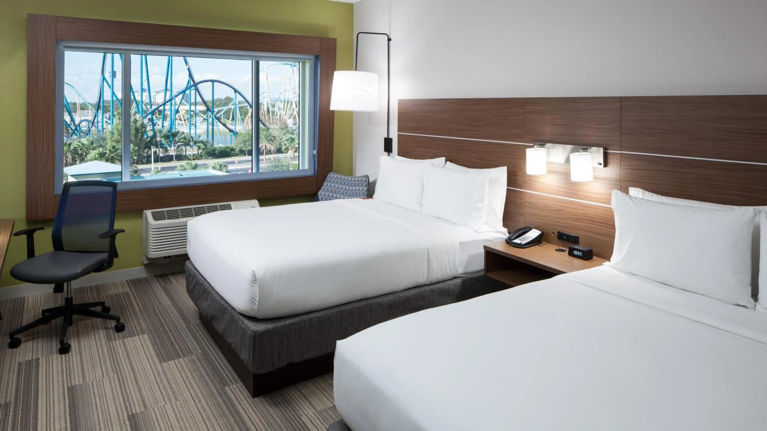 Standard Queen Room with Two Queen Beds in Holiday Inn Express & Suites Orlando At SeaWorld by IHG - With Free Shuttle Service to SeaWorld Parks