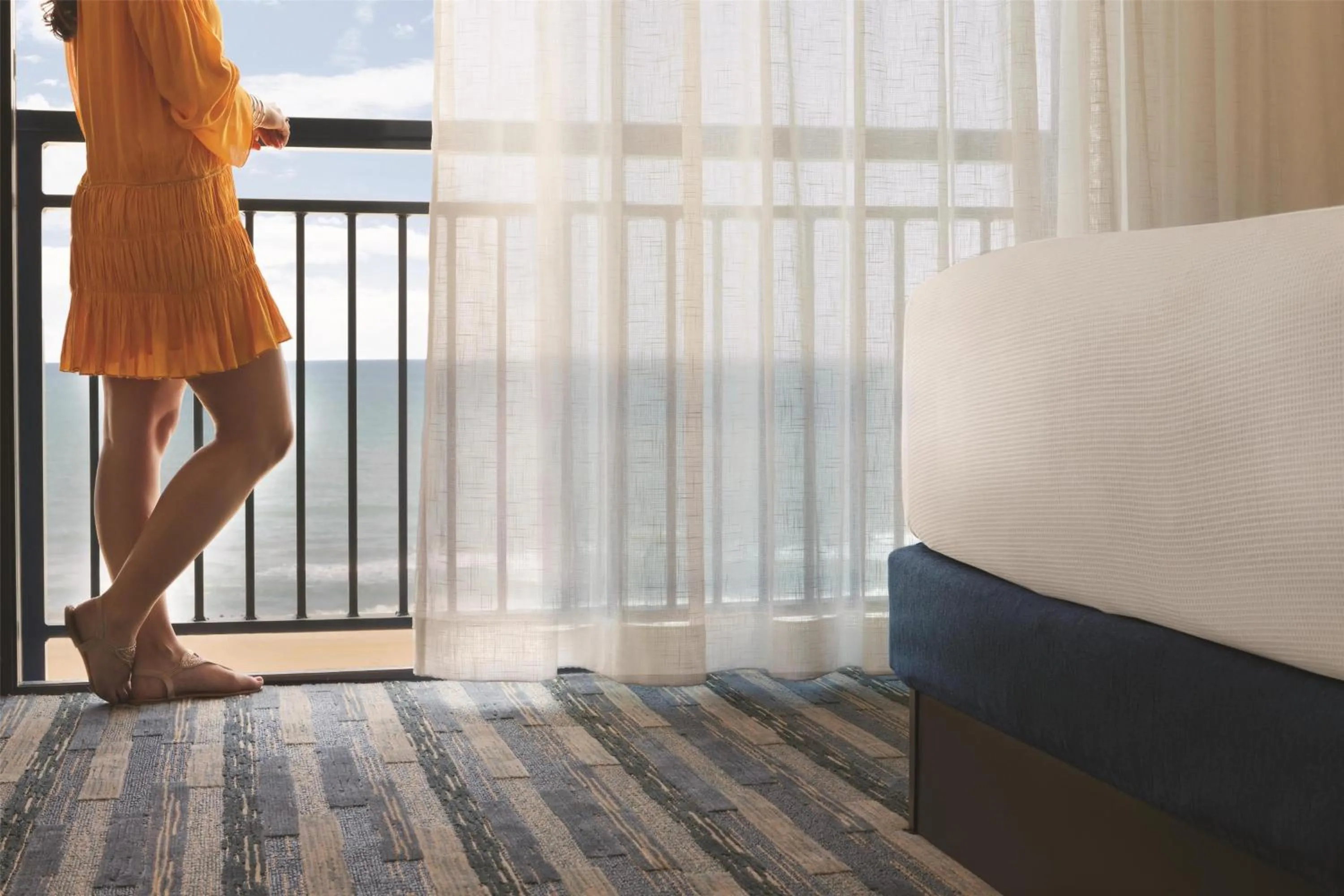 One-Bedroom Oceanfront Suite with Two Queen Beds and Accessible Tub in Hyatt House Virginia Beach / Oceanfront