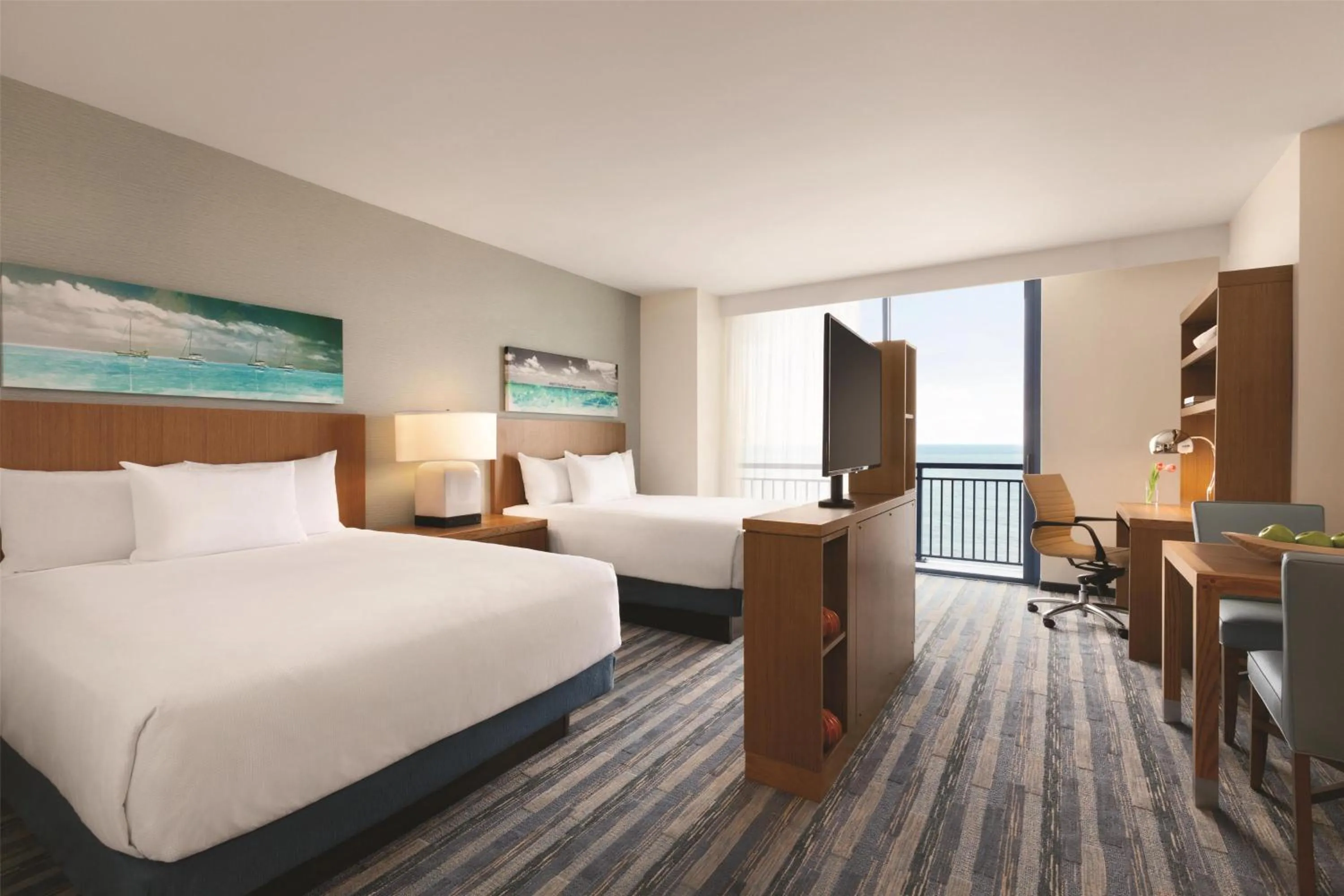 Studio Suite with Two Queen Beds and Sofa Bed - Oceanfront/Disability Accessible in Hyatt House Virginia Beach / Oceanfront