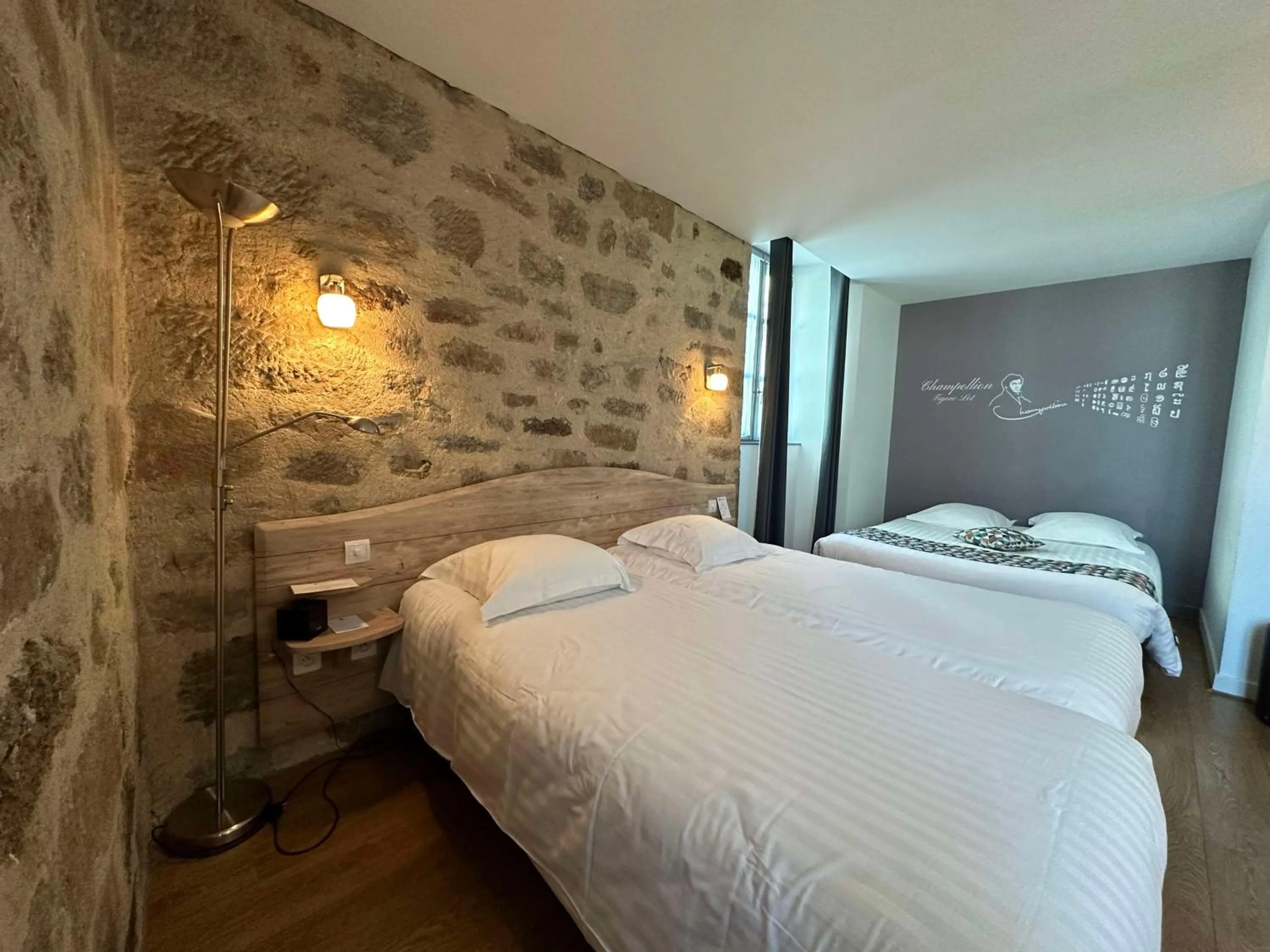 Family Room with 1 Double and 2 Twin Beds and Kitchen in Best Western Le Pont d'Or